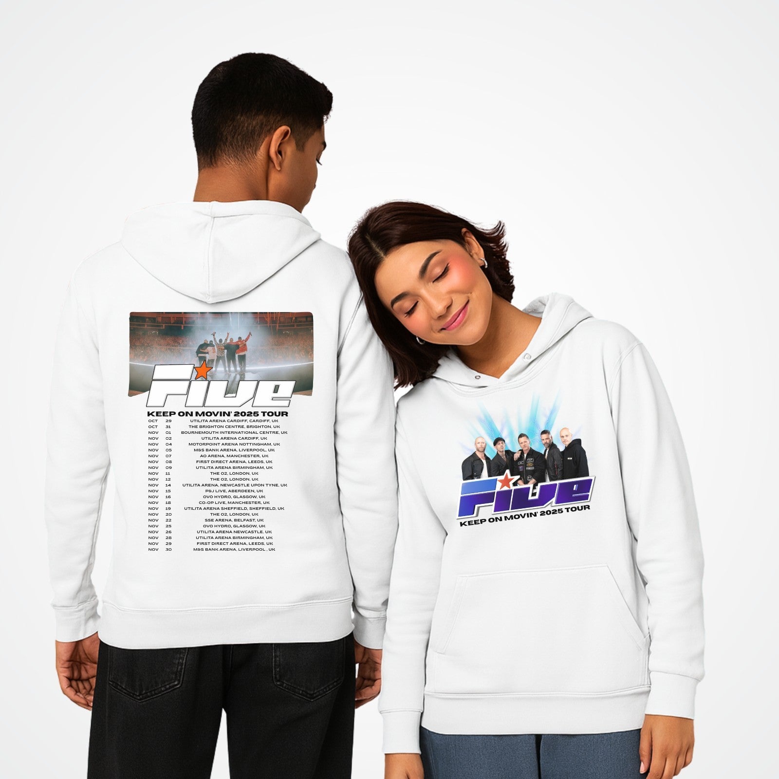 Five Keep On Movin Tour Concert 2025 Music Band Adult & Kids Reunion Uk Hoodie