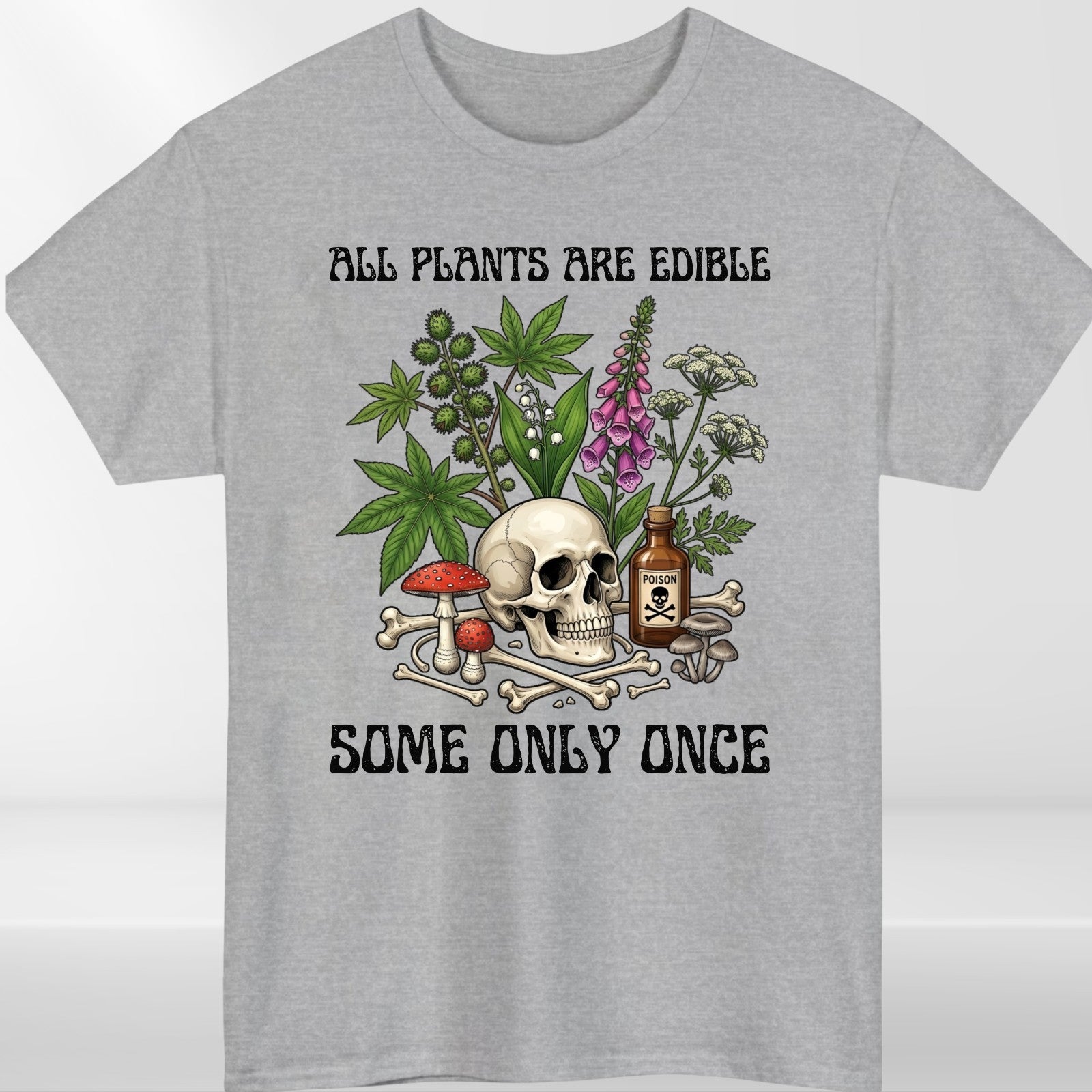 Funny Gardening T Shirt All Plants Are Edible Botanical Unisex Gift Tee UK