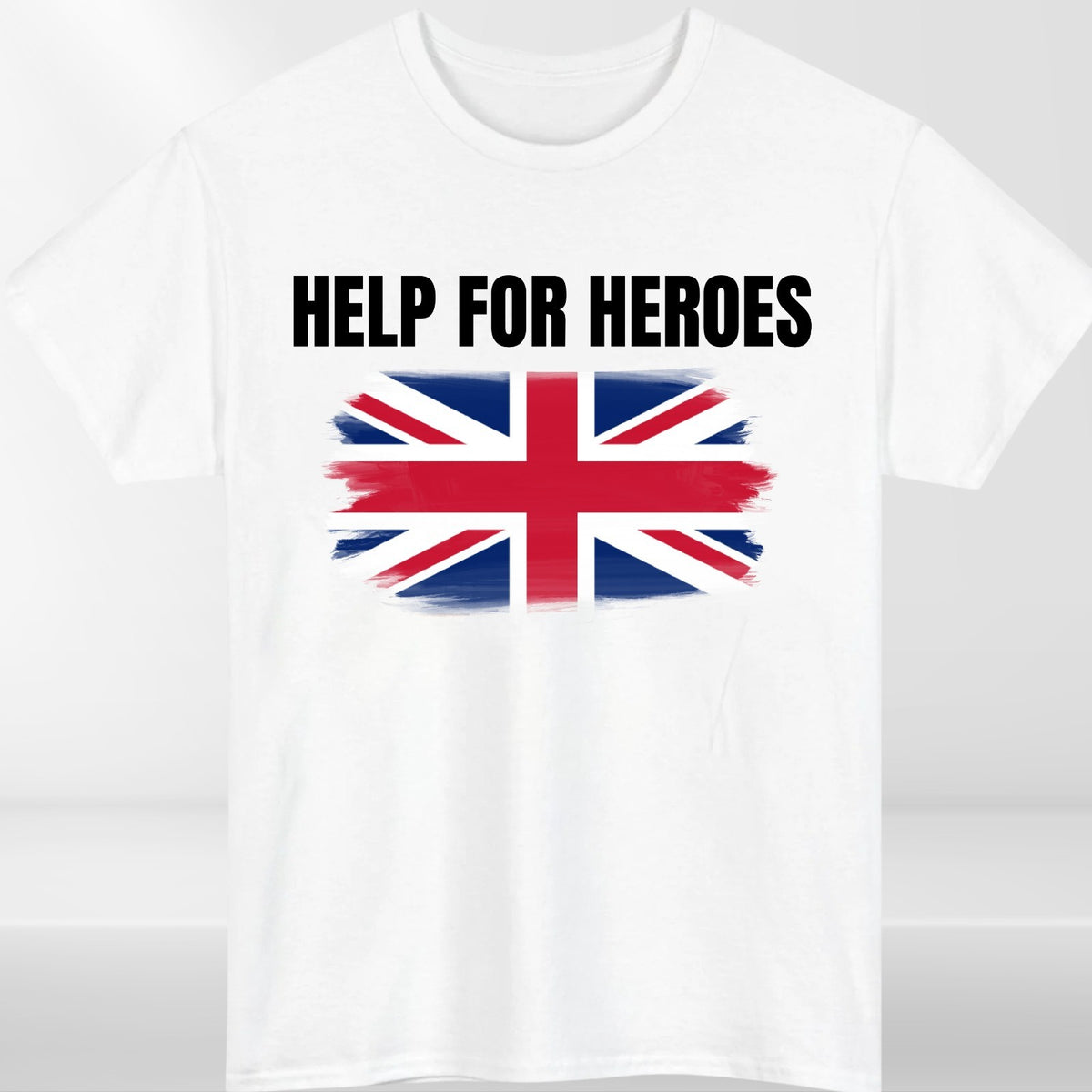 Help For Heroes Inspired Union Flag Graphic T-Shirt Flag Unisex Tee