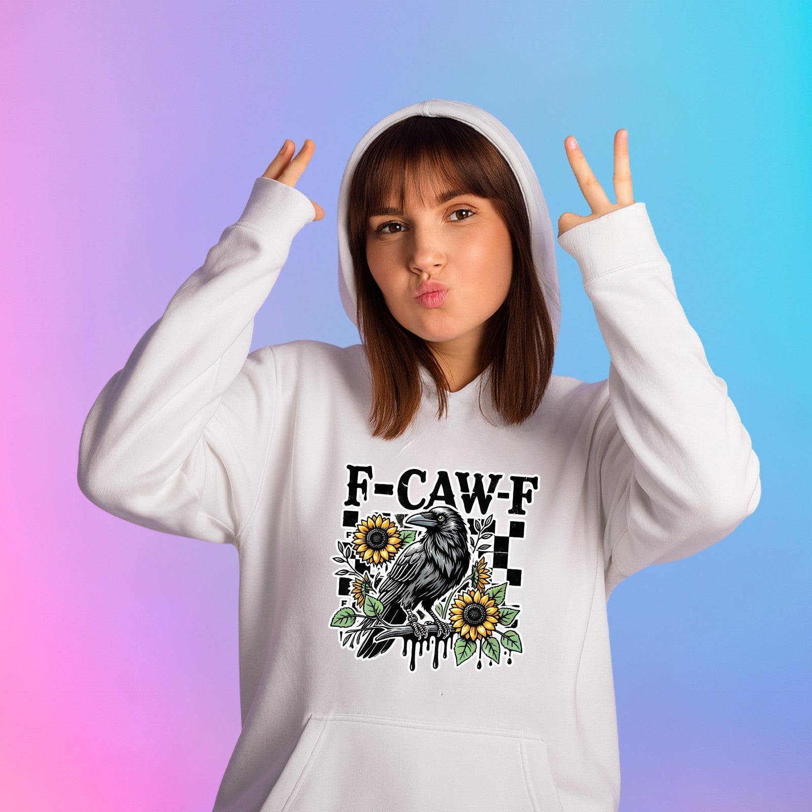 F-Caw-F Chicken Chickens Animals Womens Hoodie Funny Farm Animal Pullover