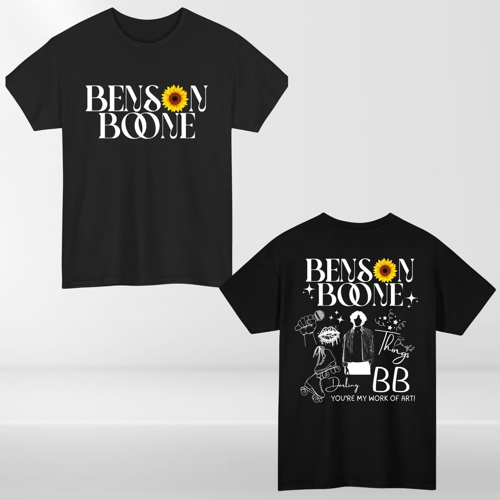 Benson Bonne Front & Back T shirt, Benson Boone concert lyrics tee top