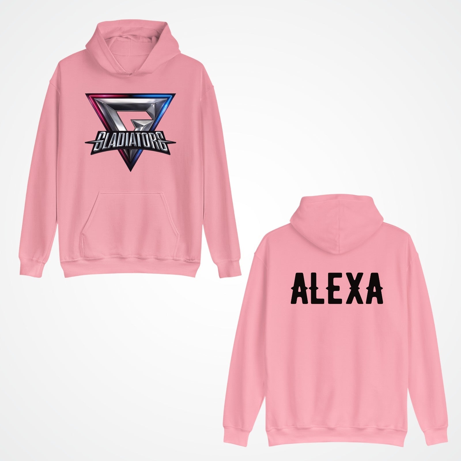 Personalised Gladiators Adult Kids Hoodie Gaming Team Gamer 90's TV Show Xmas