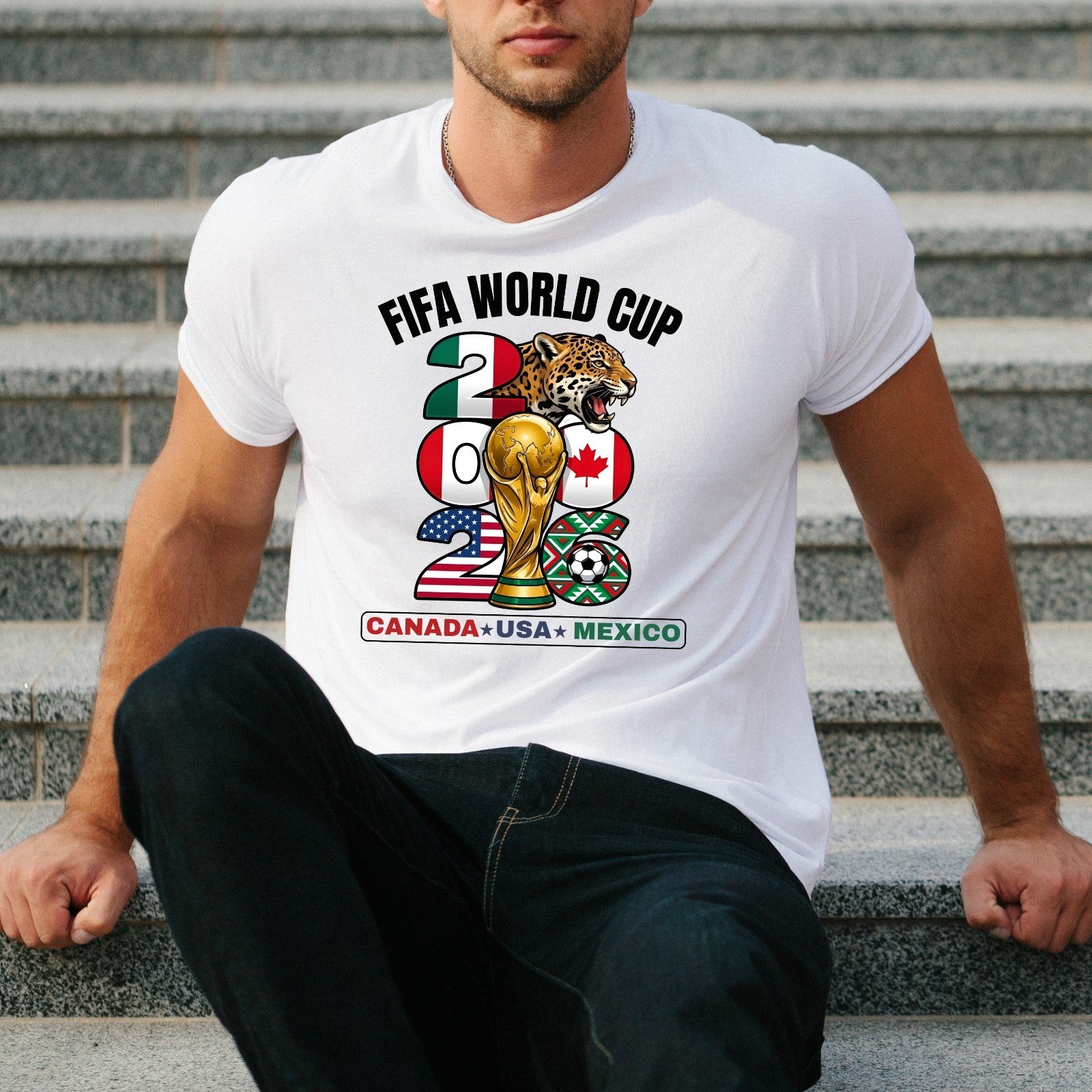Canada USA Mexico World Cup 2026 T-Shirt - Patriotic Soccer Host Nations Tee