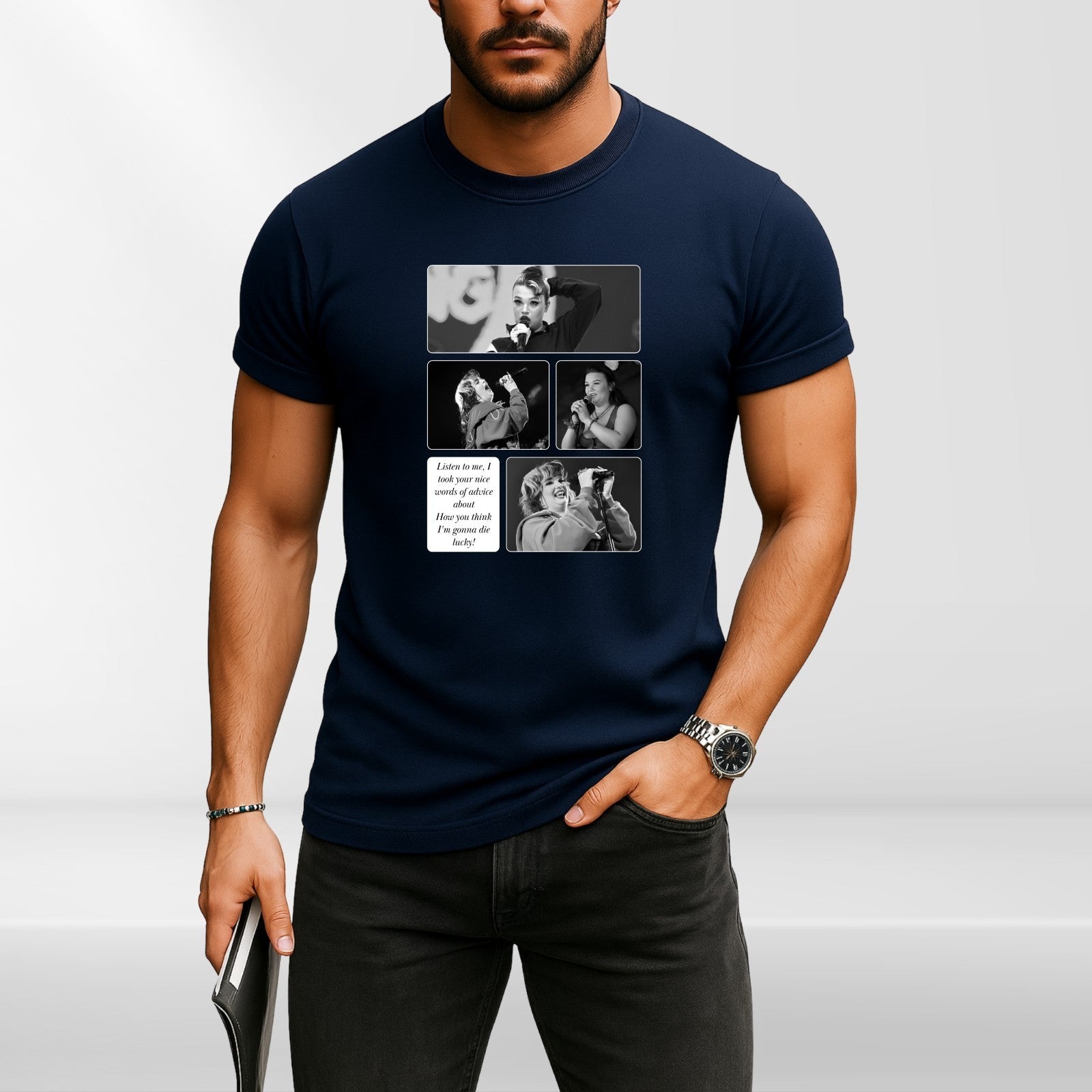 Music Graphic Singer Inspired Design T-Shirt product view 4