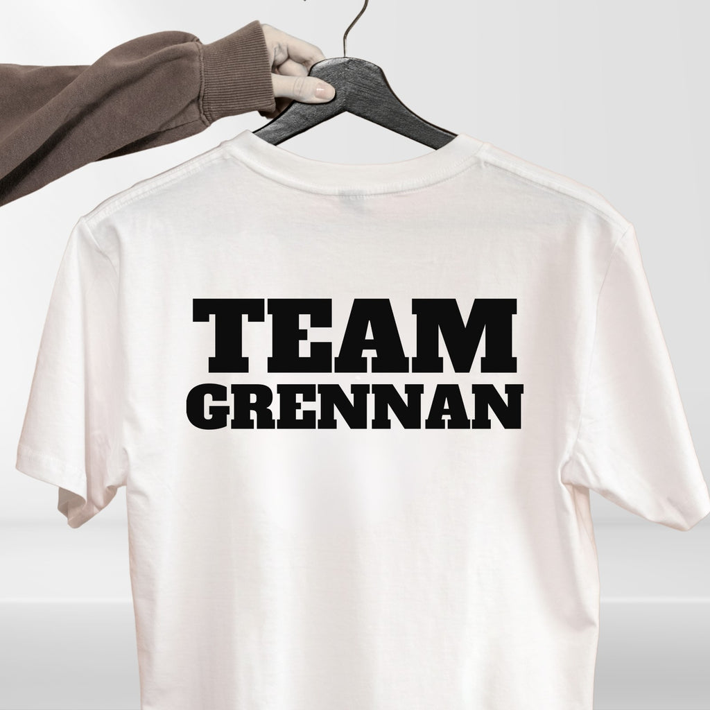 Personalised Team T-Shirt Custom Surname Name Unisex Hen Stag Group Tee