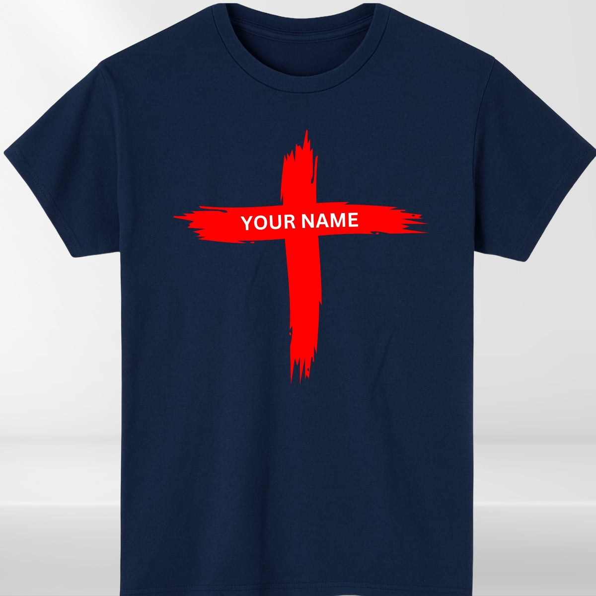 Personalised Cross T-Shirt Family Matching Easter Christian Black Cotton Top