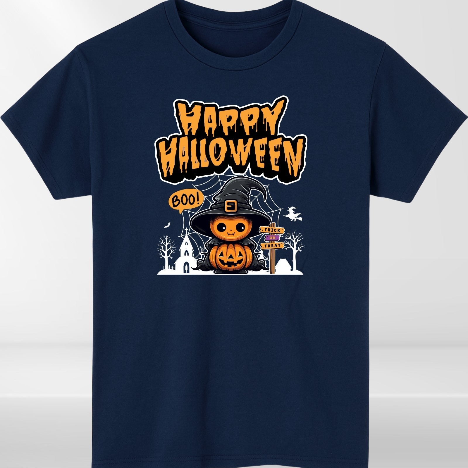 Happy Halloween T-Shirt | Pumpkin Boo Trick or Treat Tee | Spooky Funny Graphic