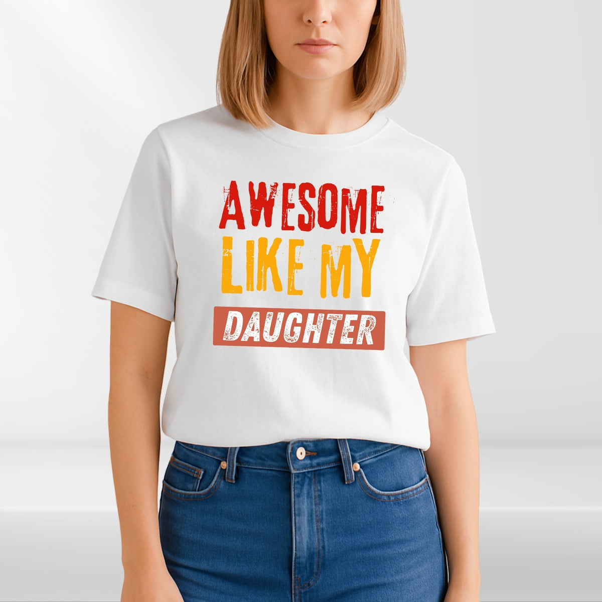 Awesome Like My Daughter T Shirt Funny Dad Gift Unisex Fathers Day Tee Top