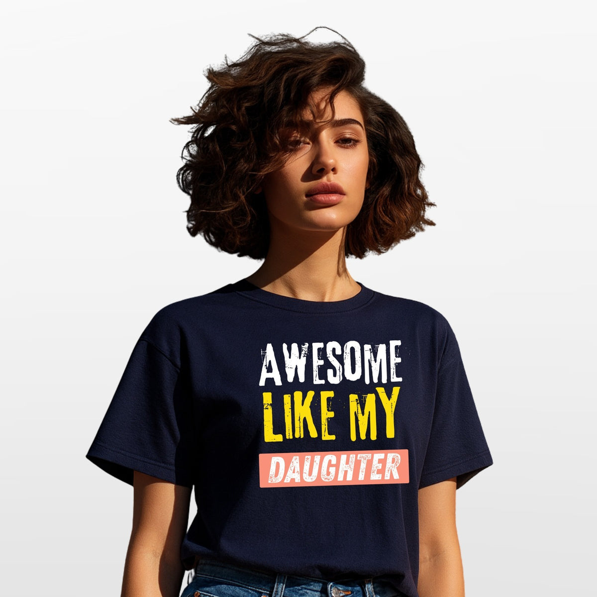 Awesome Like My Daughter T Shirt Funny Dad Gift Unisex Fathers Day Tee Top