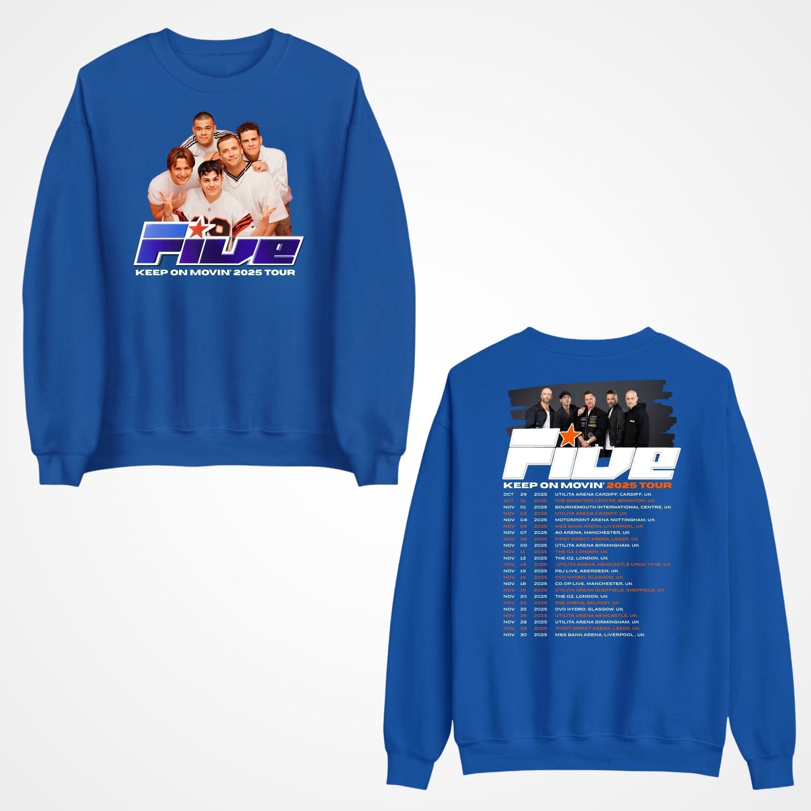 Vintage FIVE Boyband Sweatshirt: 90s Keep On Moving Tour Jumper Top