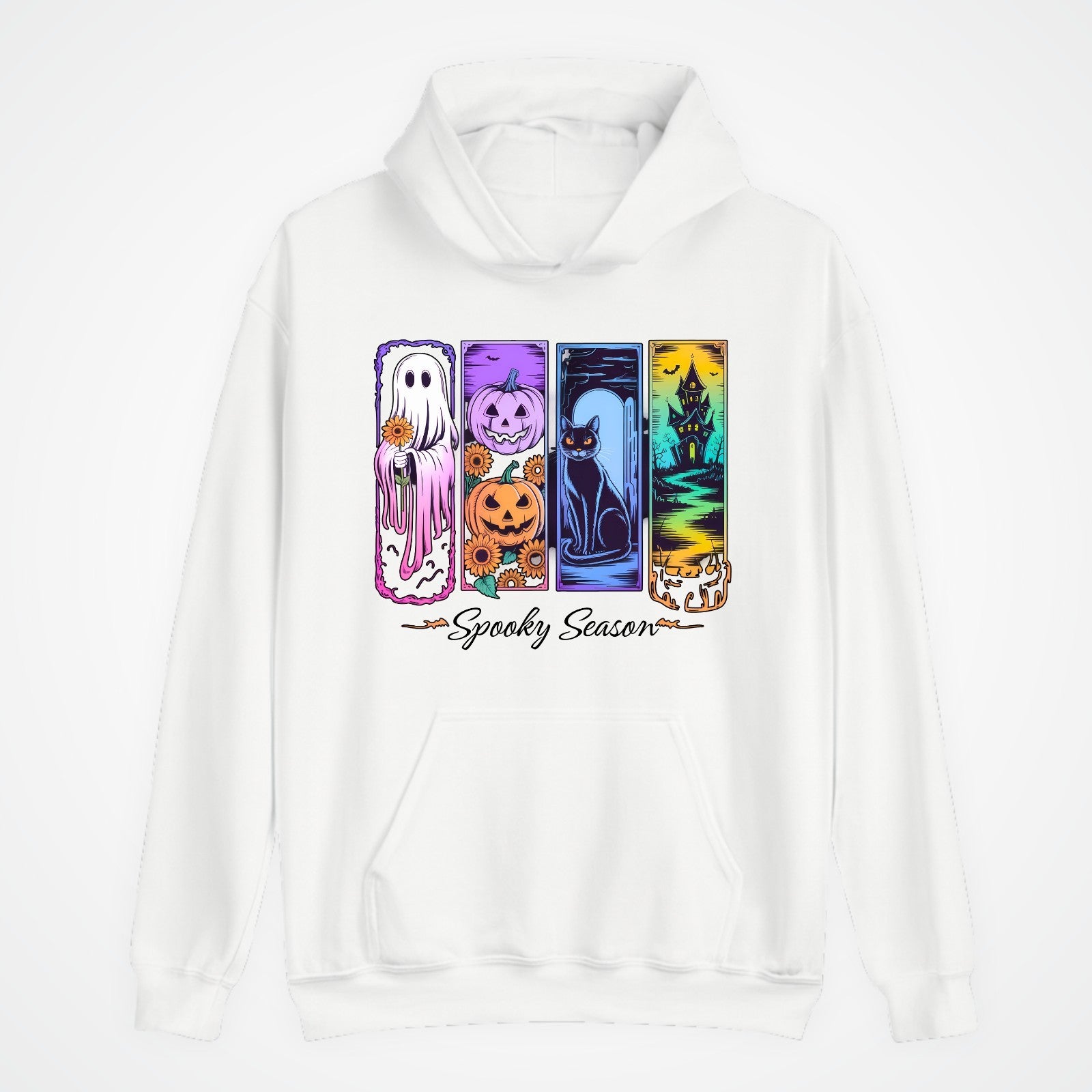 Spooky Season Hoodie | Halloween Ghost & Pumpkin Design | Cute Spooky Sweatshirt