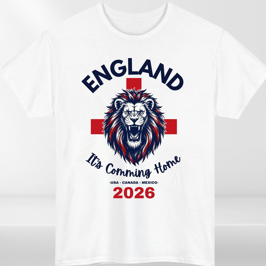 England Football T-Shirt It's Coming Home 2026 World Cup Lion Unisex Tee