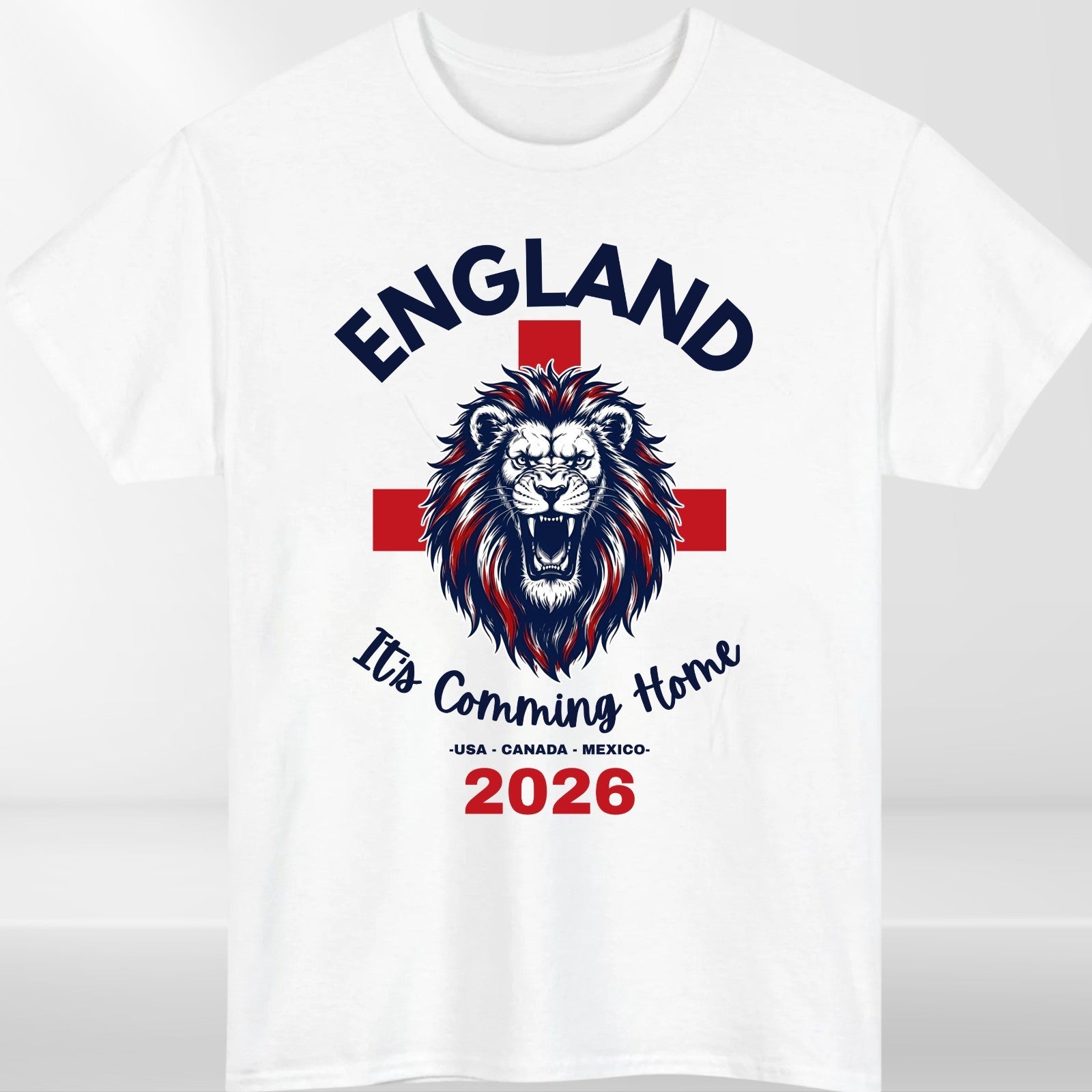 England Football T-Shirt It's Coming Home 2026 World Cup Lion Unisex Tee