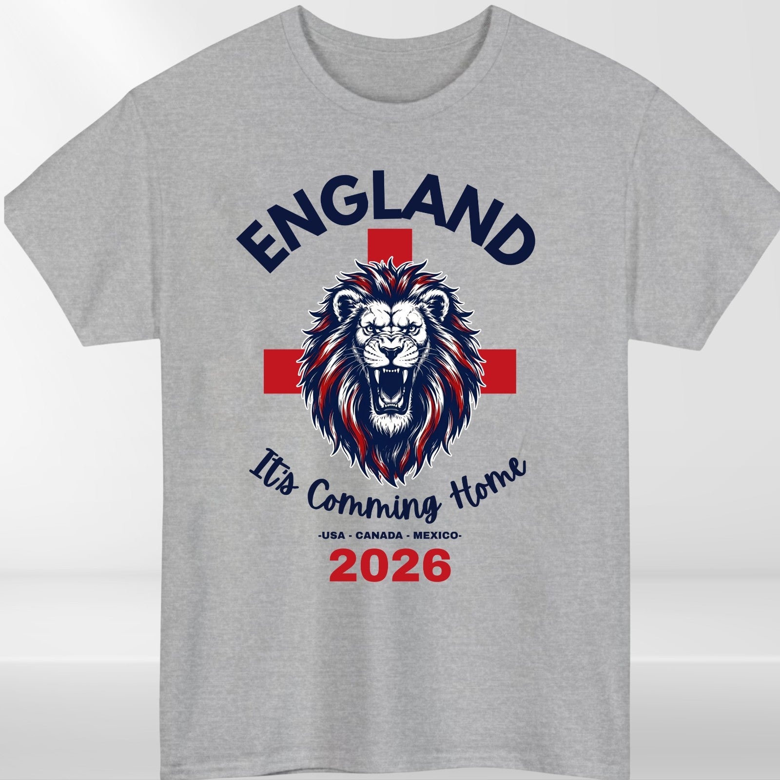 England Football T-Shirt It's Coming Home 2026 World Cup Lion Unisex Tee
