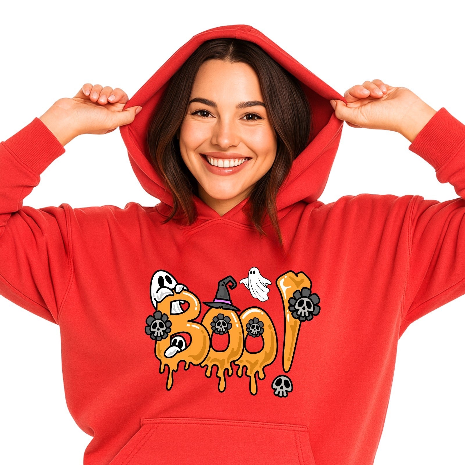 BOO! Halloween Hoodie | Funny Ghost & Skull Design | Spooky Unisex Sweatshirt |