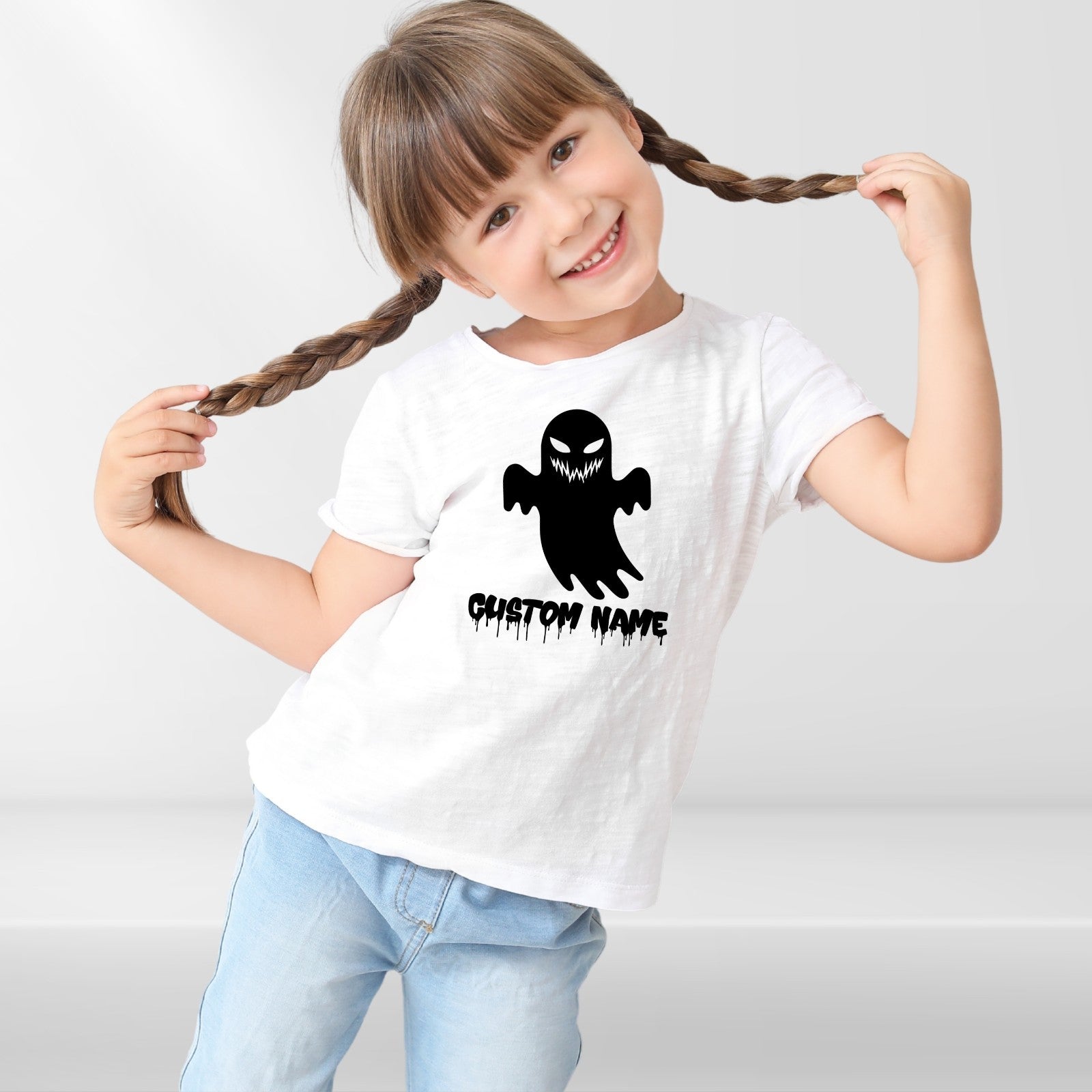 Personalised Halloween Ghost Couple T-Shirt Custom Name Spooky Scary Festive Top