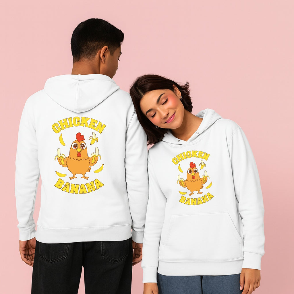 Chicken Banana Hoodie | Funny Meme Hoodie | Cute Cartoon Chicken Gift 3Y–4XL UK