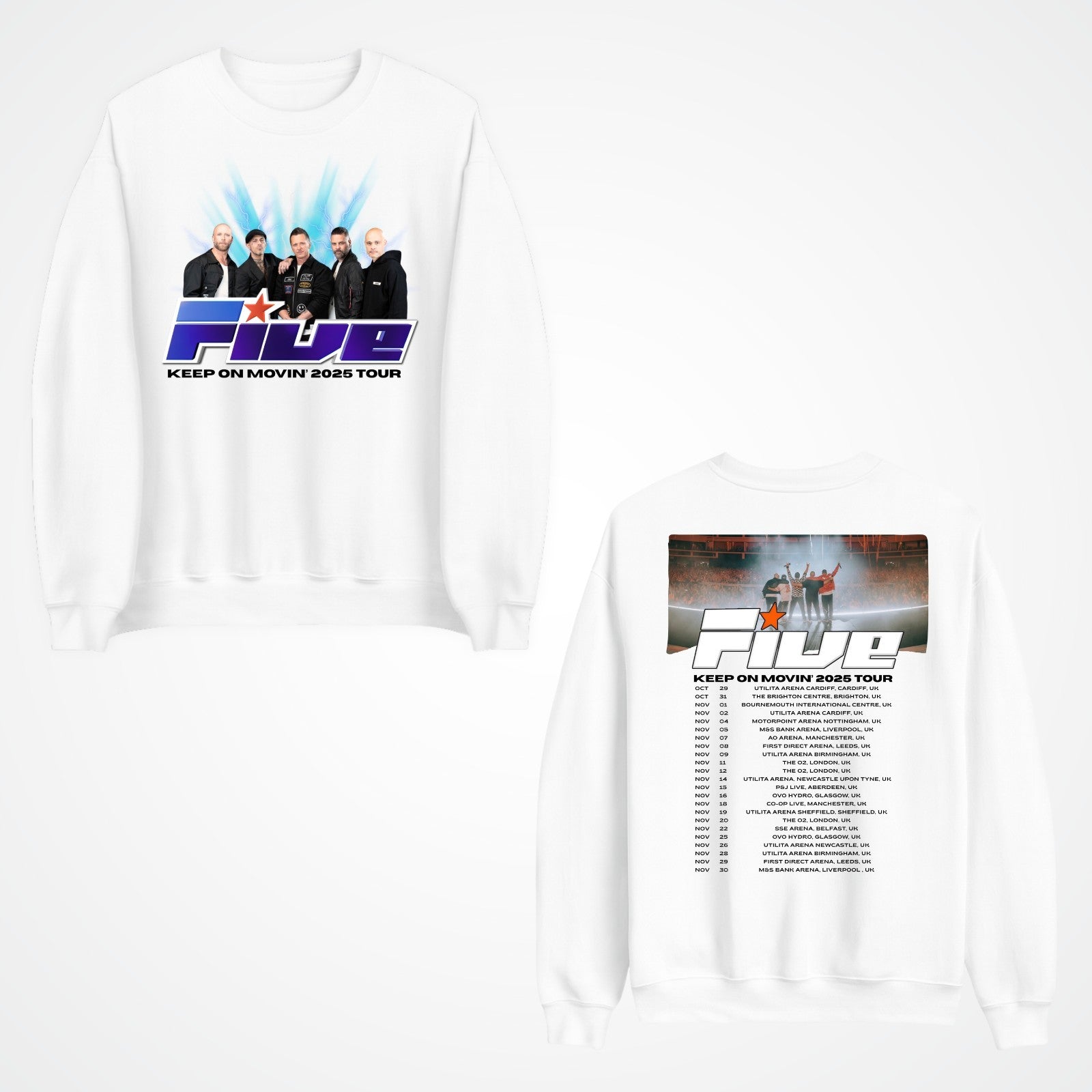 FIVE BOY Band Jumper Music Tour Venue & Dates Printed Fans Top Gift Sweat-shirt