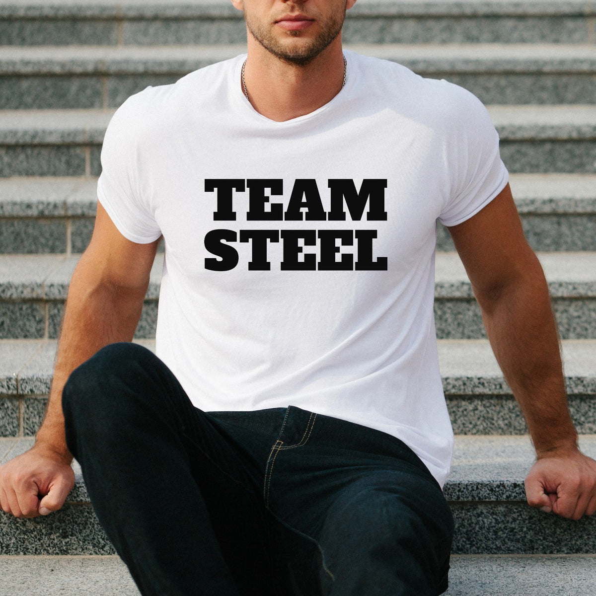 Team Steel T Shirt Gladiator TV Game Show Contender Unisex Cotton Tee UK