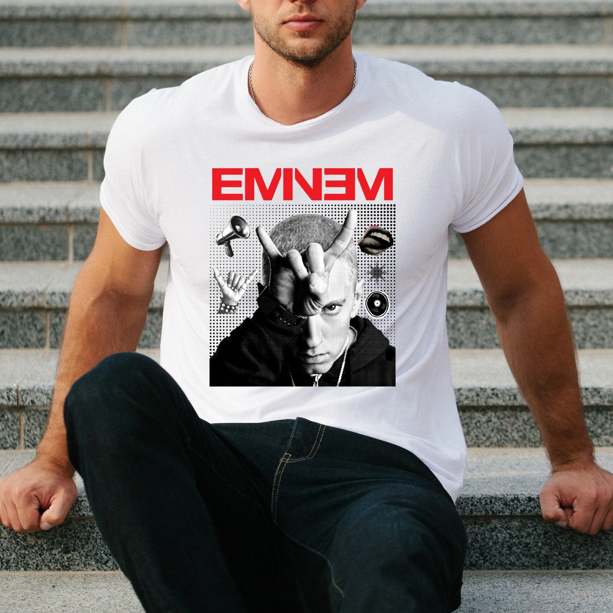 Eminem Rap Music Concert T-Shirt Hip Hop Fan Tee Gift For Music Lover Tee Top