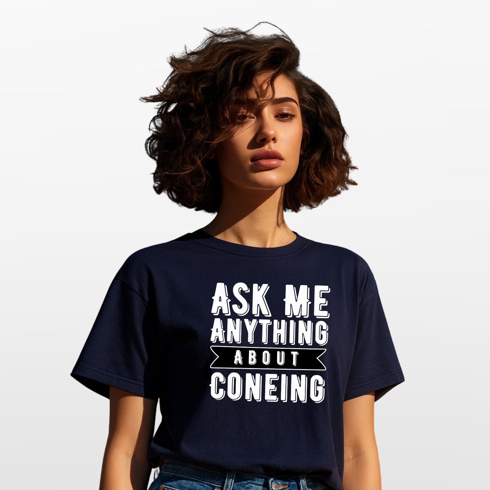 Ask Me Anything About Coneing T Shirt Funny Ice Cream Slogan Tee Unisex Gift