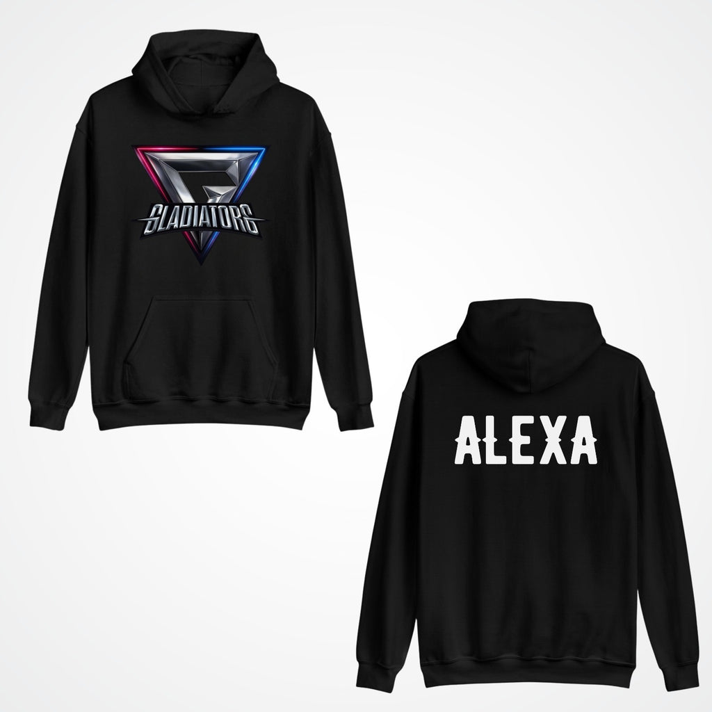 Personalised Gladiators Adult Kids Hoodie Gaming Team Gamer 90's TV Show Xmas