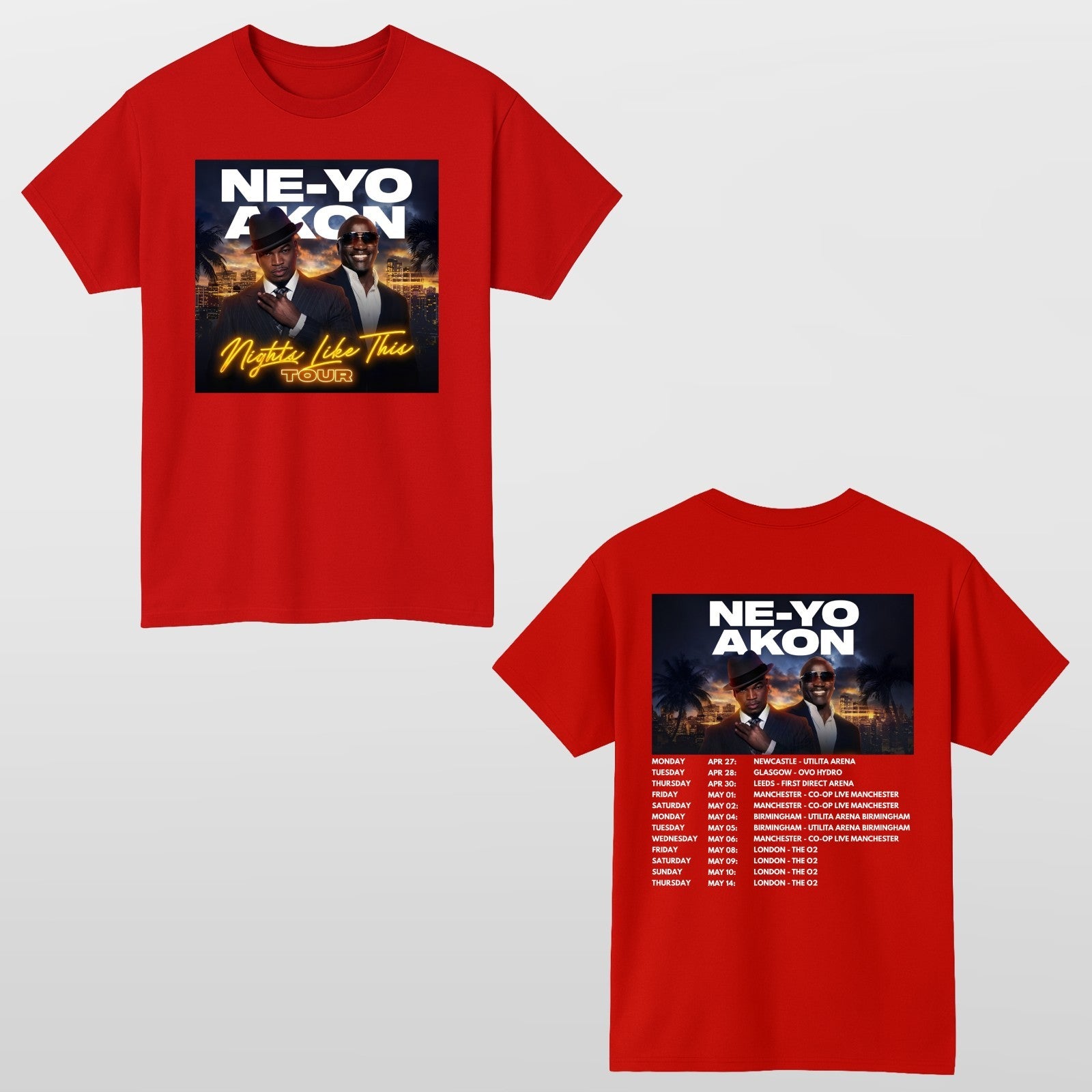 Ne-Yo & Akon Adults T-Shirt Nights Like This Music Inspired Top New