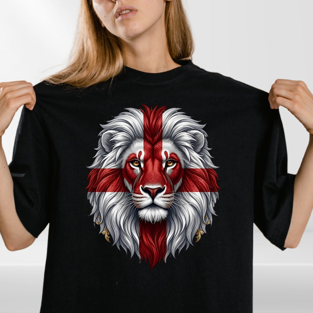 England 2026 Lion T Shirt St George Cross Football Fan Graphic Gift Tee UK