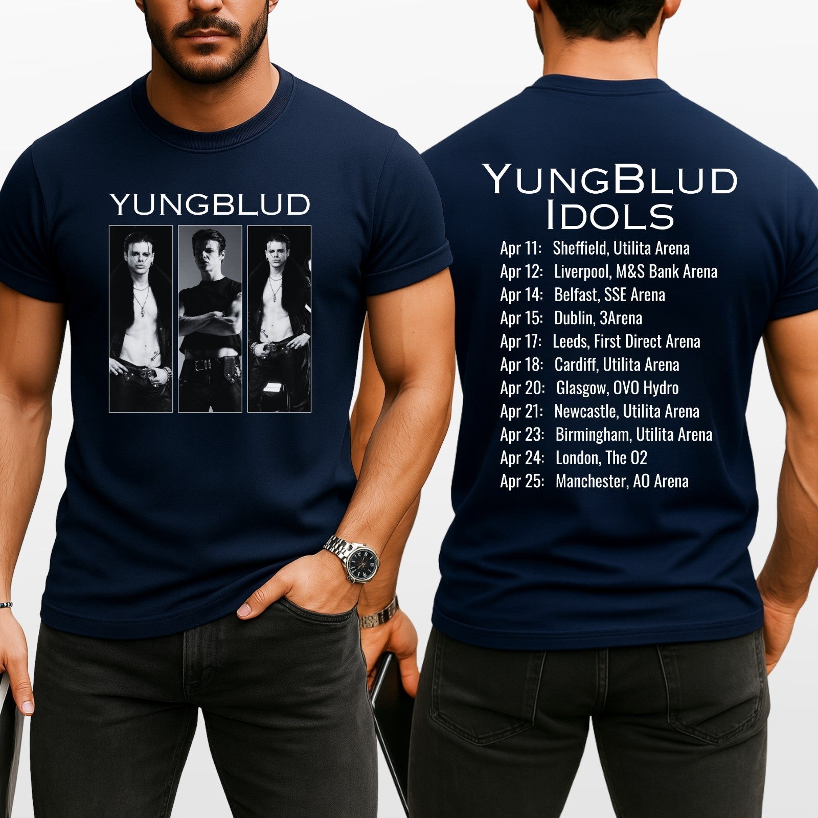 Yungblud Idols UK Tour 2026 T-Shirt Rock Band Concert Dates Music Fan Top