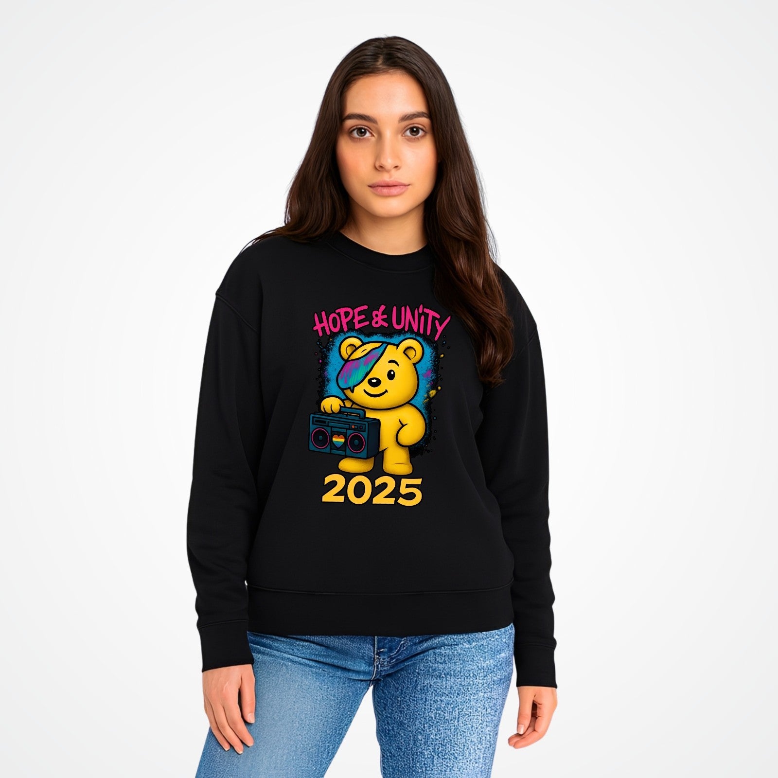 Hope & Unity 2025 Bear Jumper | Positive Sweatshirt | Unisex Gift 3Y–4XL