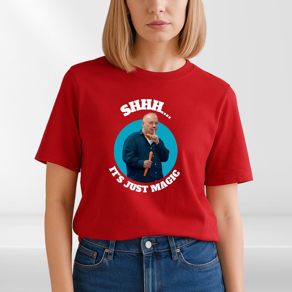 Shhh It’s Just Magic T-Shirt Funny Meme Bob Mortimer Style Unisex Gift Tee Top