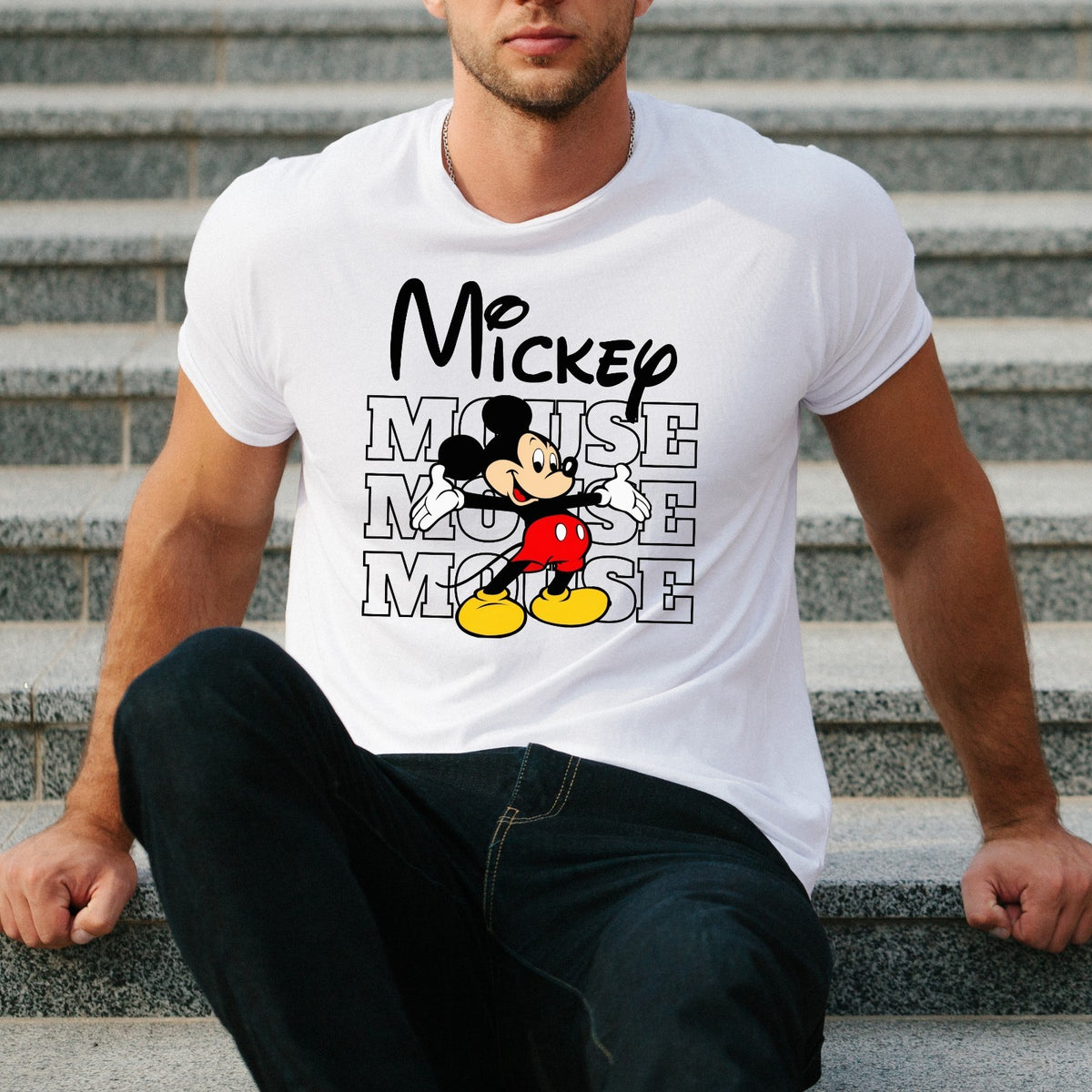 Mickey Minnie Couple Matching T-shirt Mouse Disney Trip Family Unisex Kids Tee
