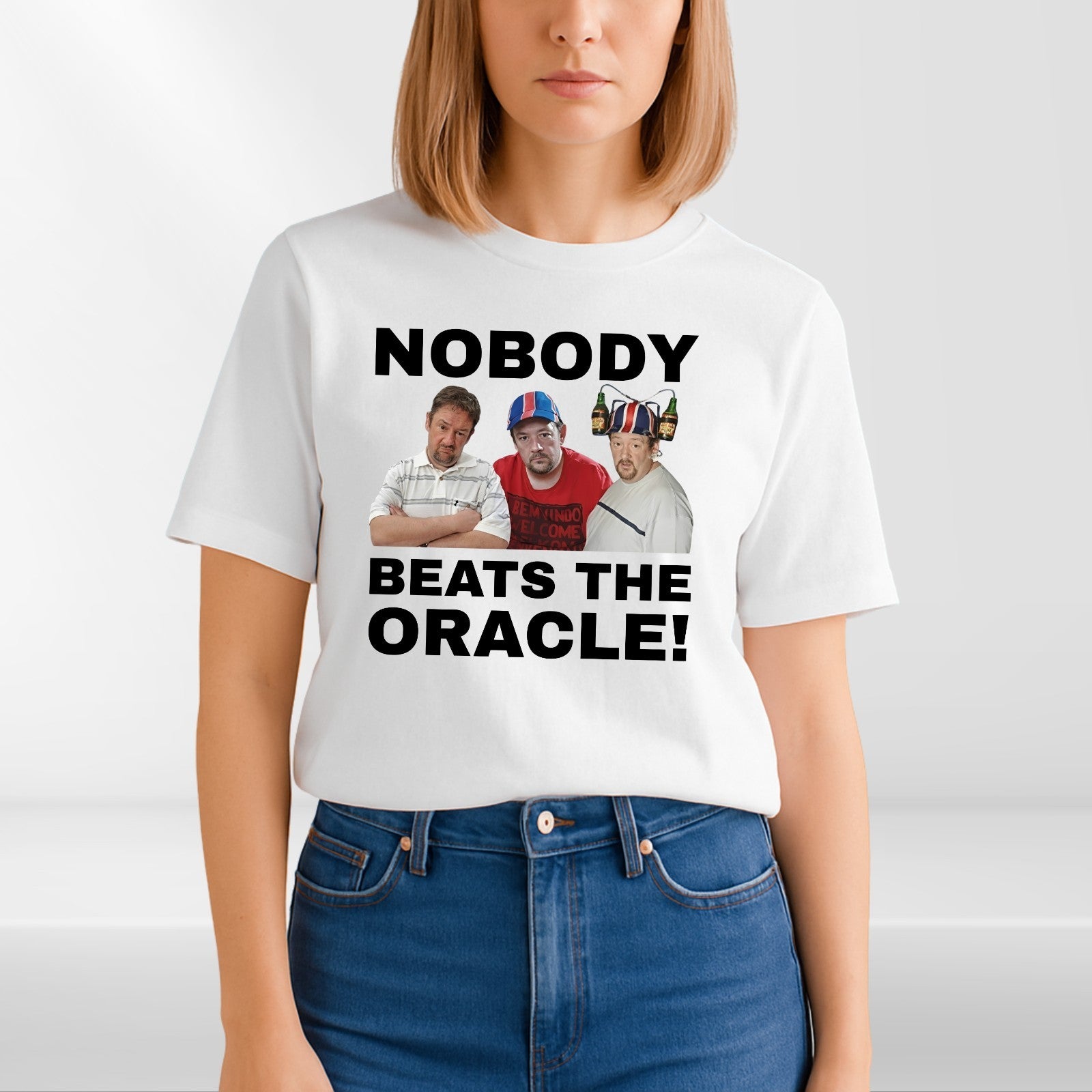 Nobody Beats The Oracle T Shirt Benidorm Geoff Maltby Comedy Unisex Tee UK