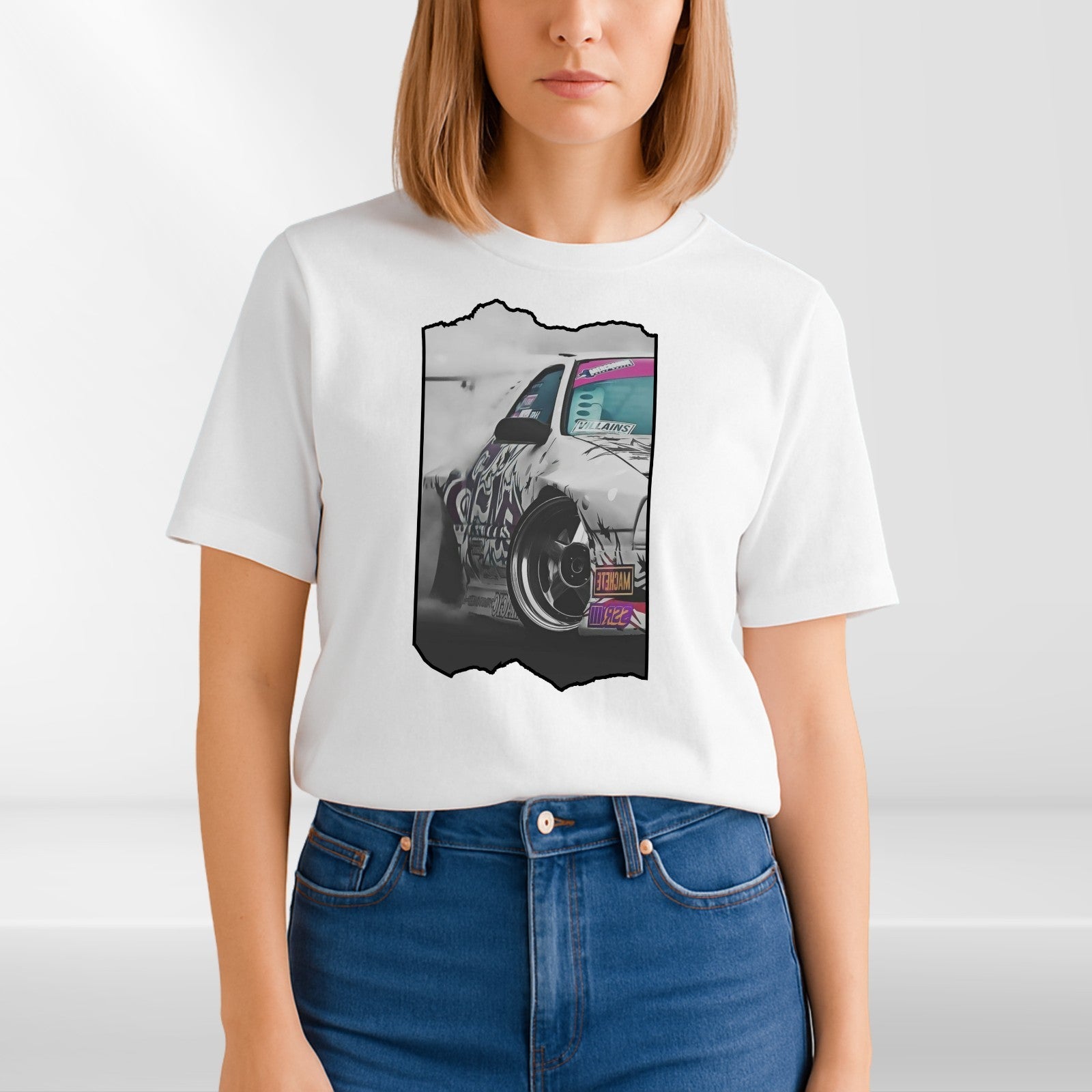 Drift Car Graphic T-Shirt Men Streetwear Racing Print Tee JDM Style Unisex