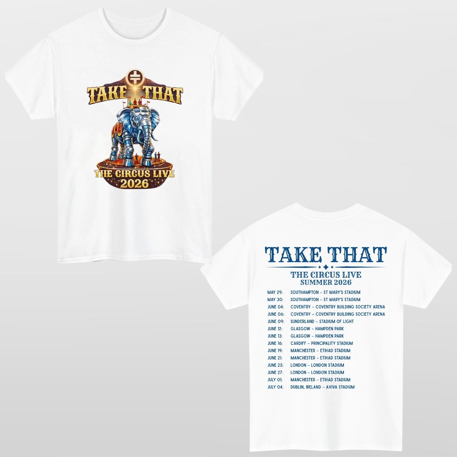 Take That The Circus Live Tour Inspired T Shirt Music Graphic Unisex Adults Kids