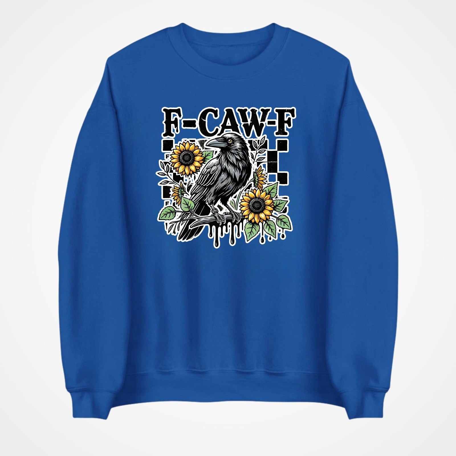 F-CAW-F Sarcastic Chicken Sweatshirt Printed Funny Gothic Gift Crew Neck Jumper