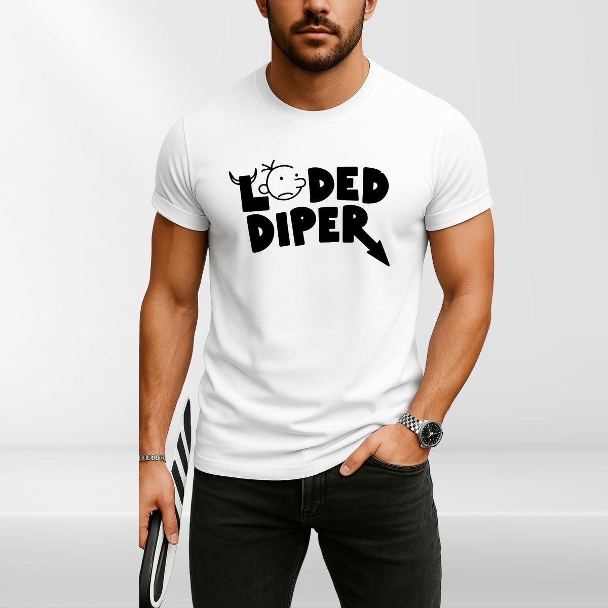 Loded Diper T Shirt Diary Of A Wimpy Kid Book Day Costume Kids Boys Gift Xmas