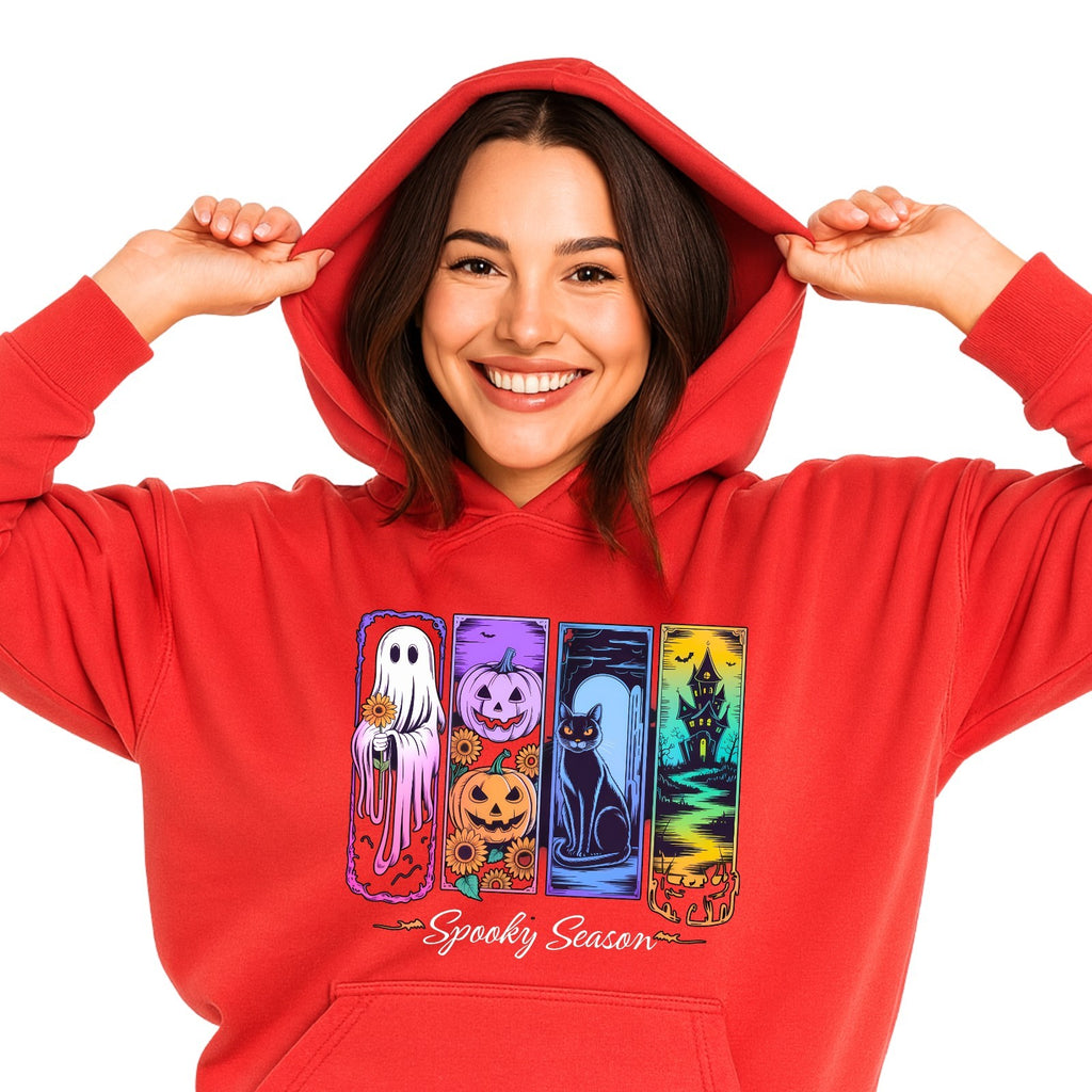 Spooky Season Hoodie | Halloween Ghost & Pumpkin Design | Cute Spooky Sweatshirt