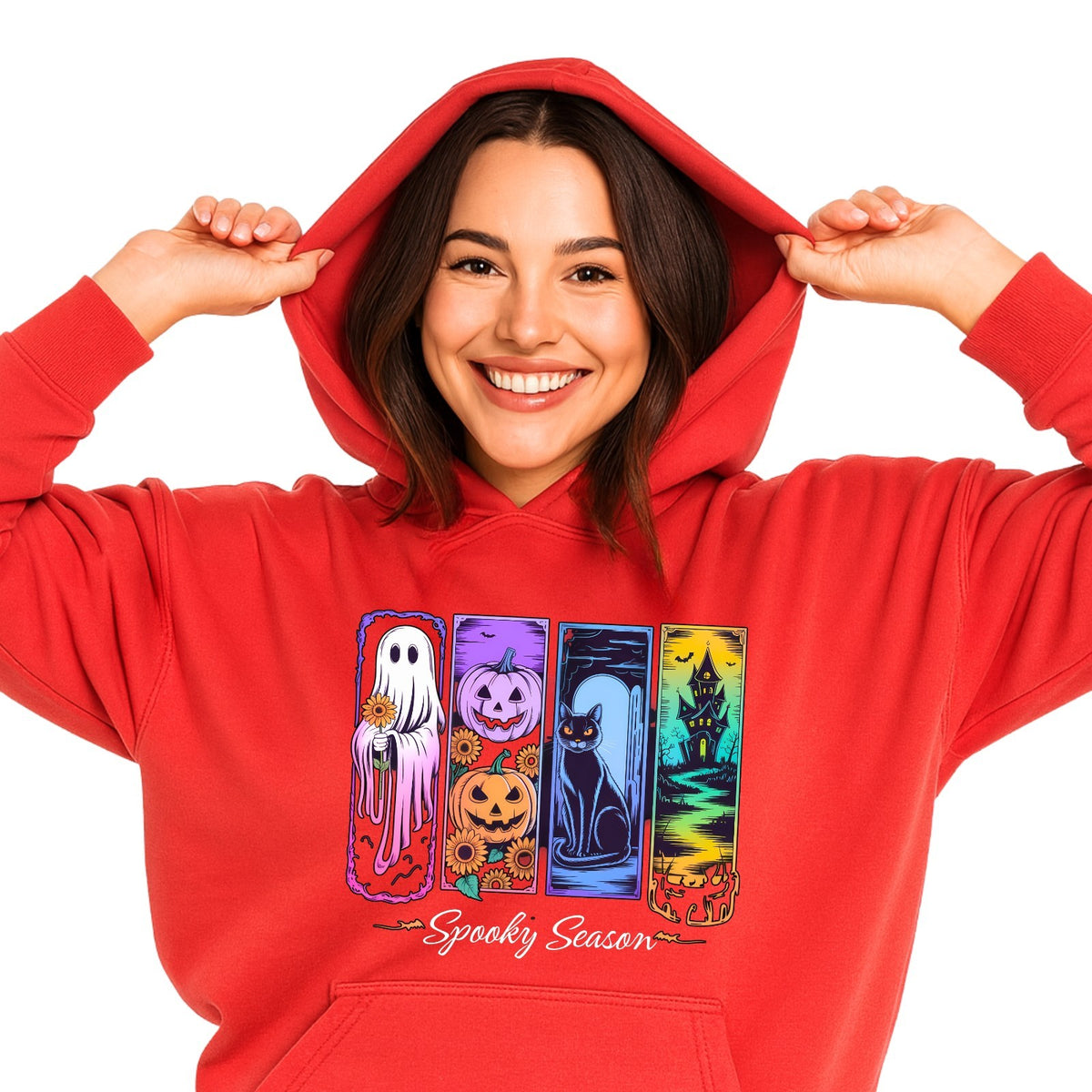 Spooky Season Hoodie | Halloween Ghost & Pumpkin Design | Cute Spooky Sweatshirt