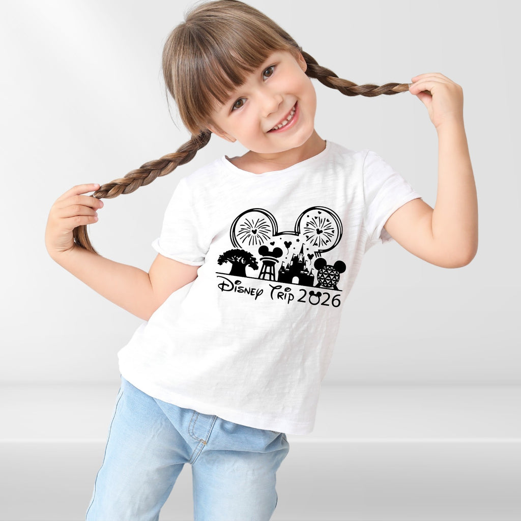 Disney 2026 Family Trip T Shirts Mickey Minnie Matching Disneyland Vacation Tee