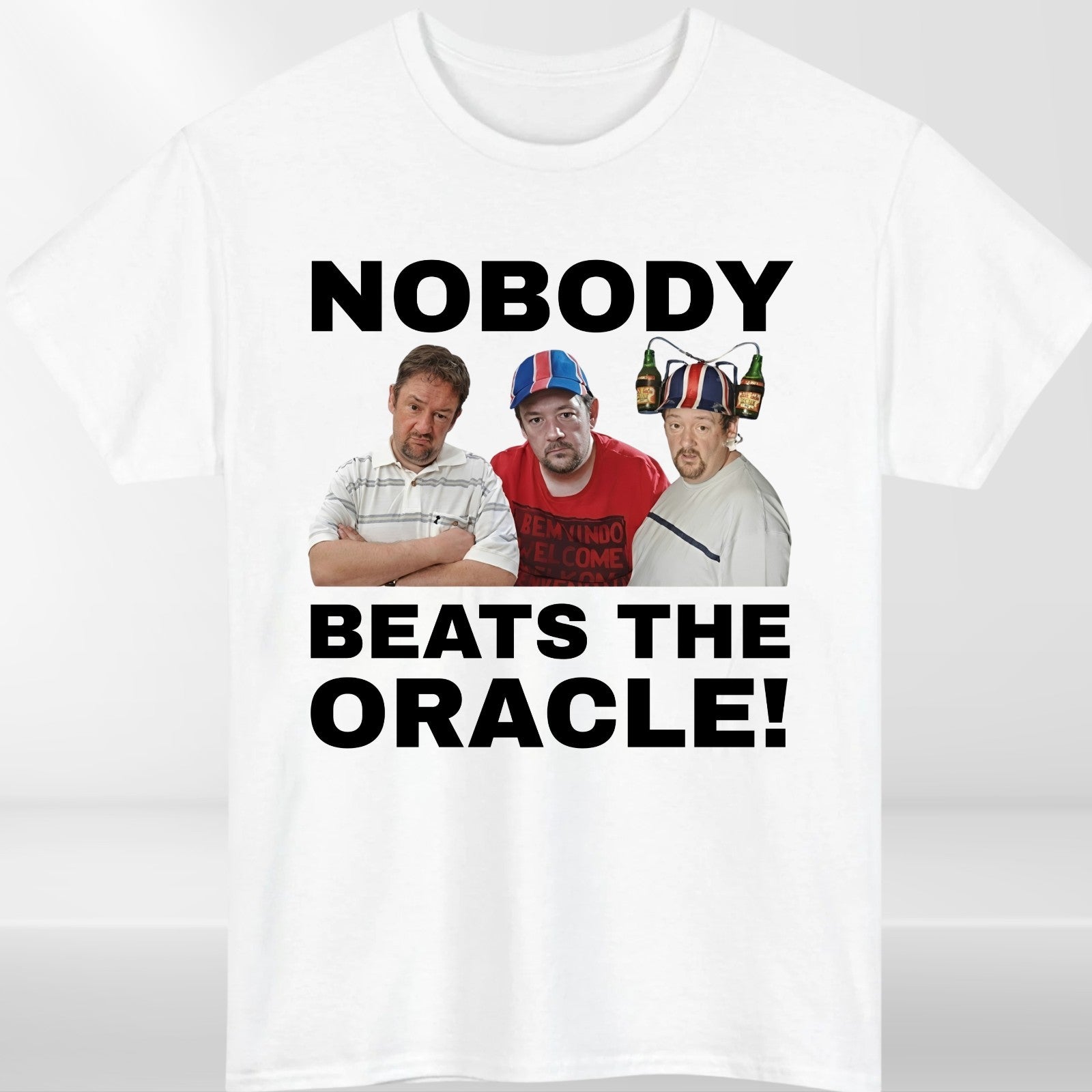Nobody Beats The Oracle T Shirt Benidorm Geoff Maltby Comedy Unisex Tee UK