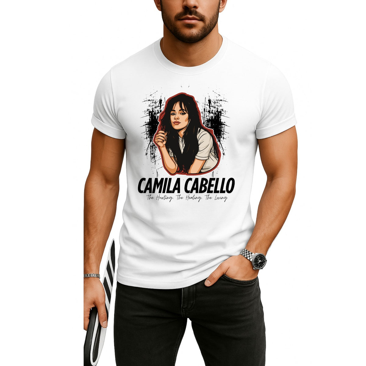 Cam ila Cab-ello Retro Cab ello T-Shirt product view 2