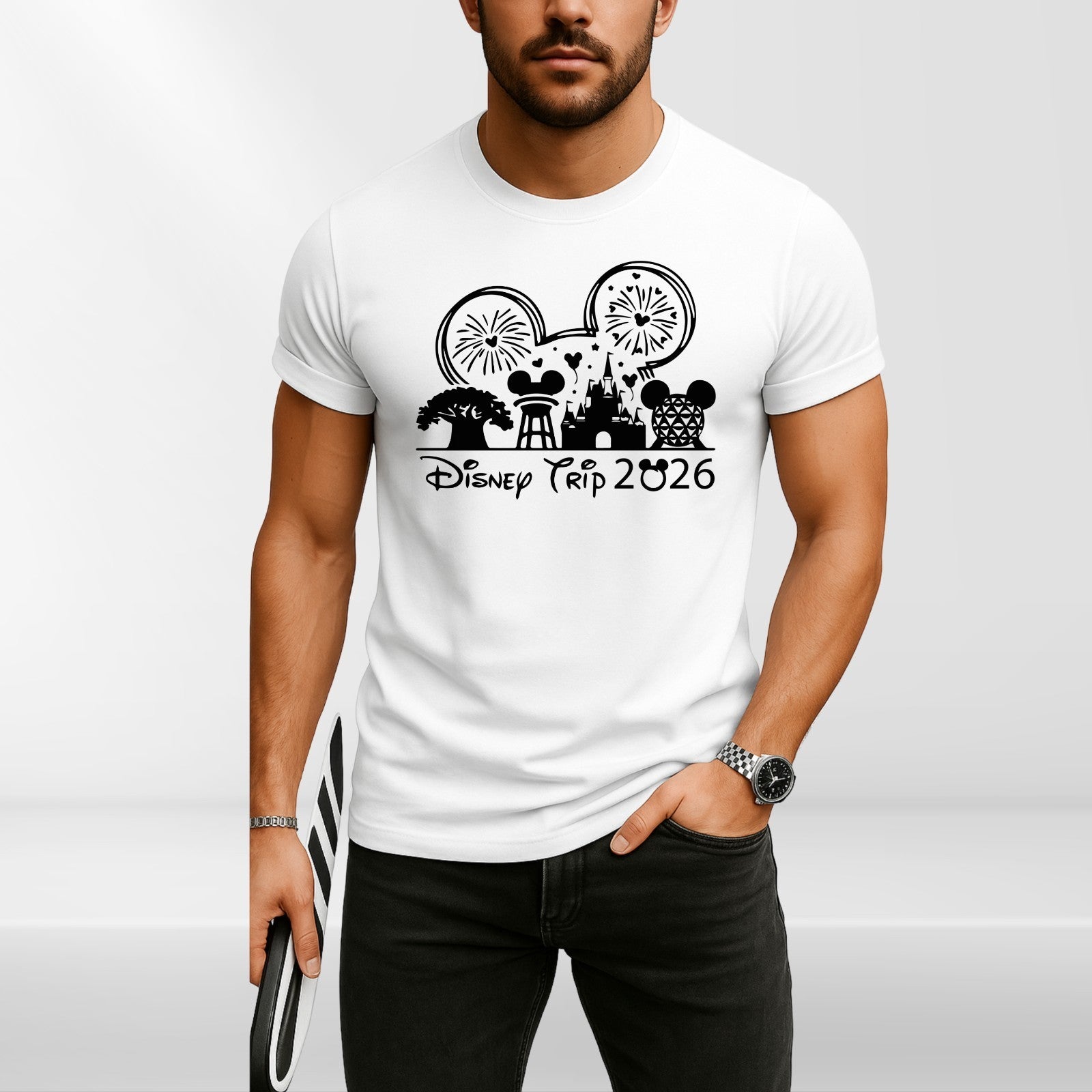 Disney 2026 Family Trip T Shirts Mickey Minnie Matching Disneyland Vacation Tee