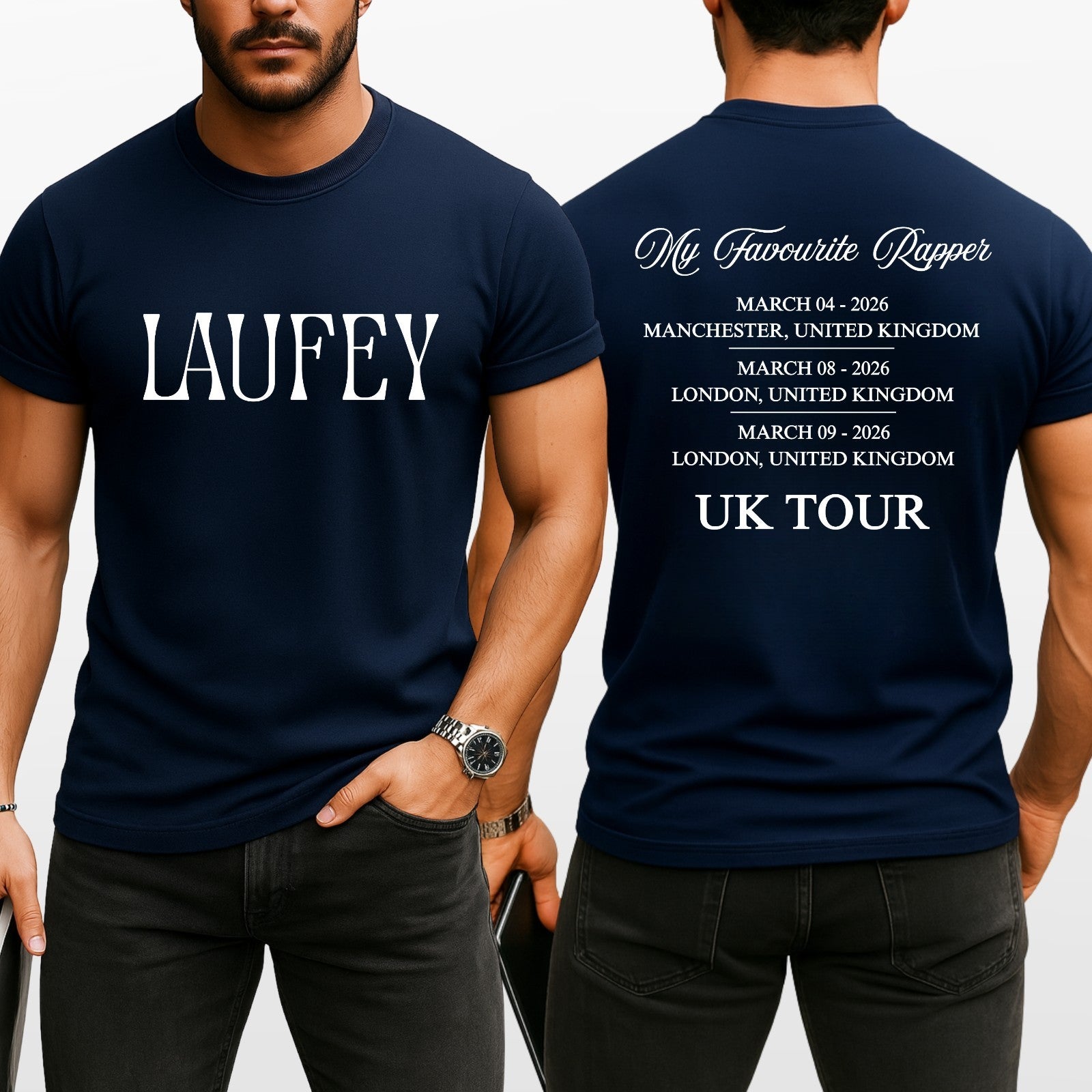 Laufey Favourite Rapper UK Tour Style T Shirt Front & Back Print Music Fan Tee