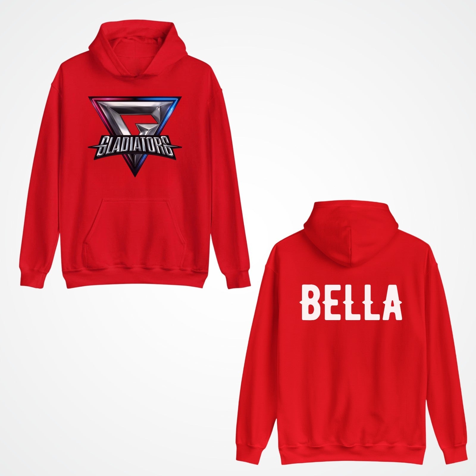 Personalised Gladiators Adult Kids Hoodie Gaming Team Gamer 90's TV Show Xmas