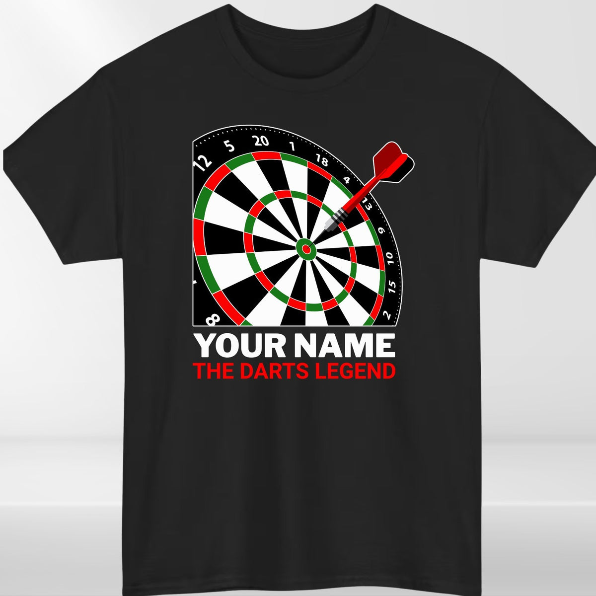 Personalised Darts T Shirt Any Name The Darts Legend Gift Unisex Tee