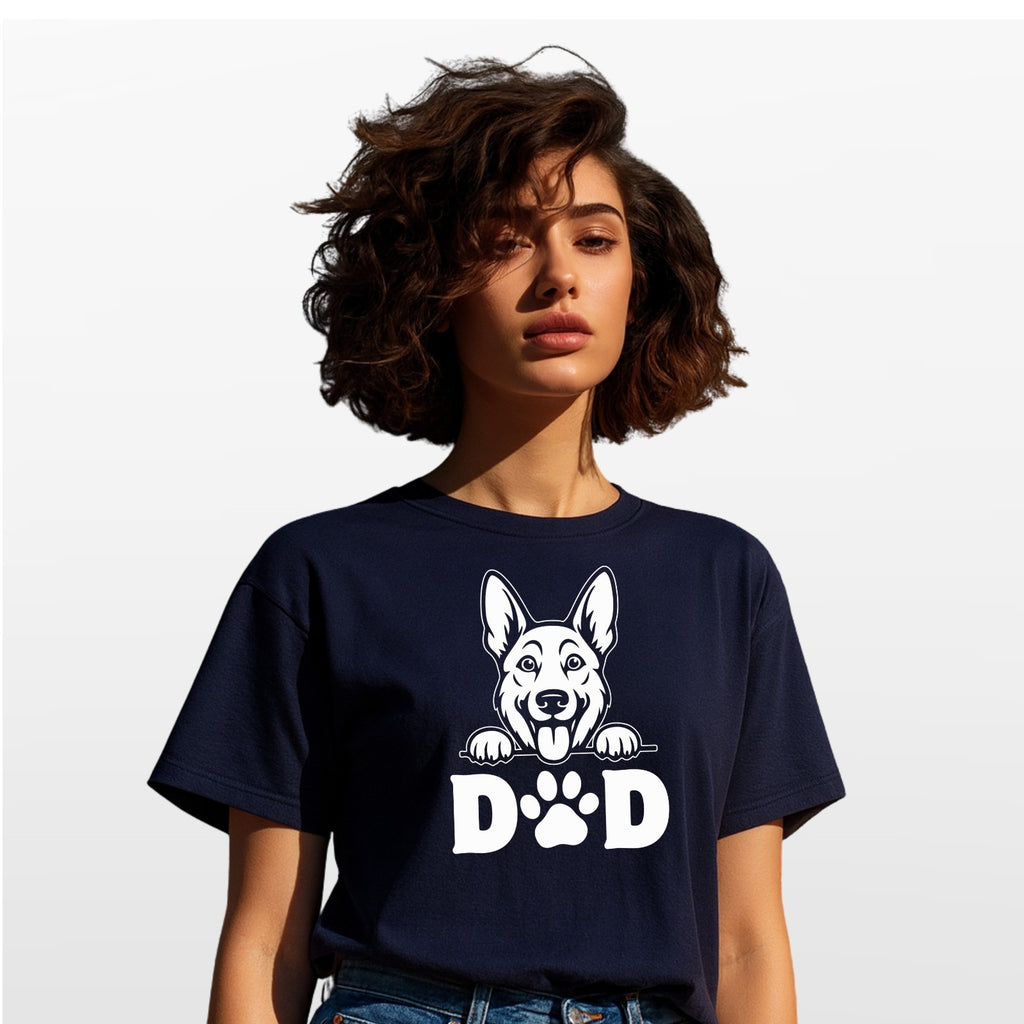 Dog Dad T-Shirt Funny German Shepherd Paw Print Mens Unisex Pet Lover Gift