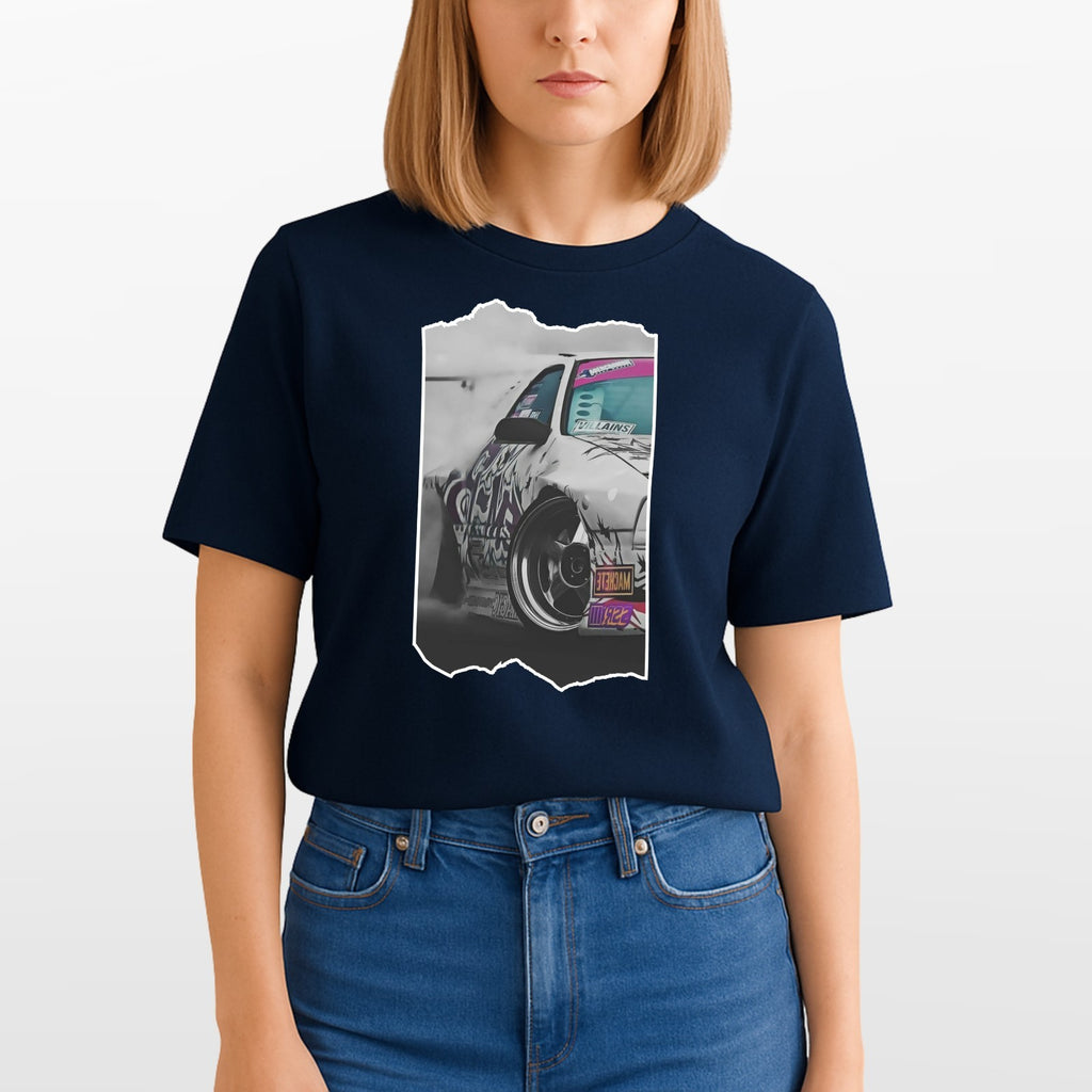 Drift Car Graphic T-Shirt Men Streetwear Racing Print Tee JDM Style Unisex