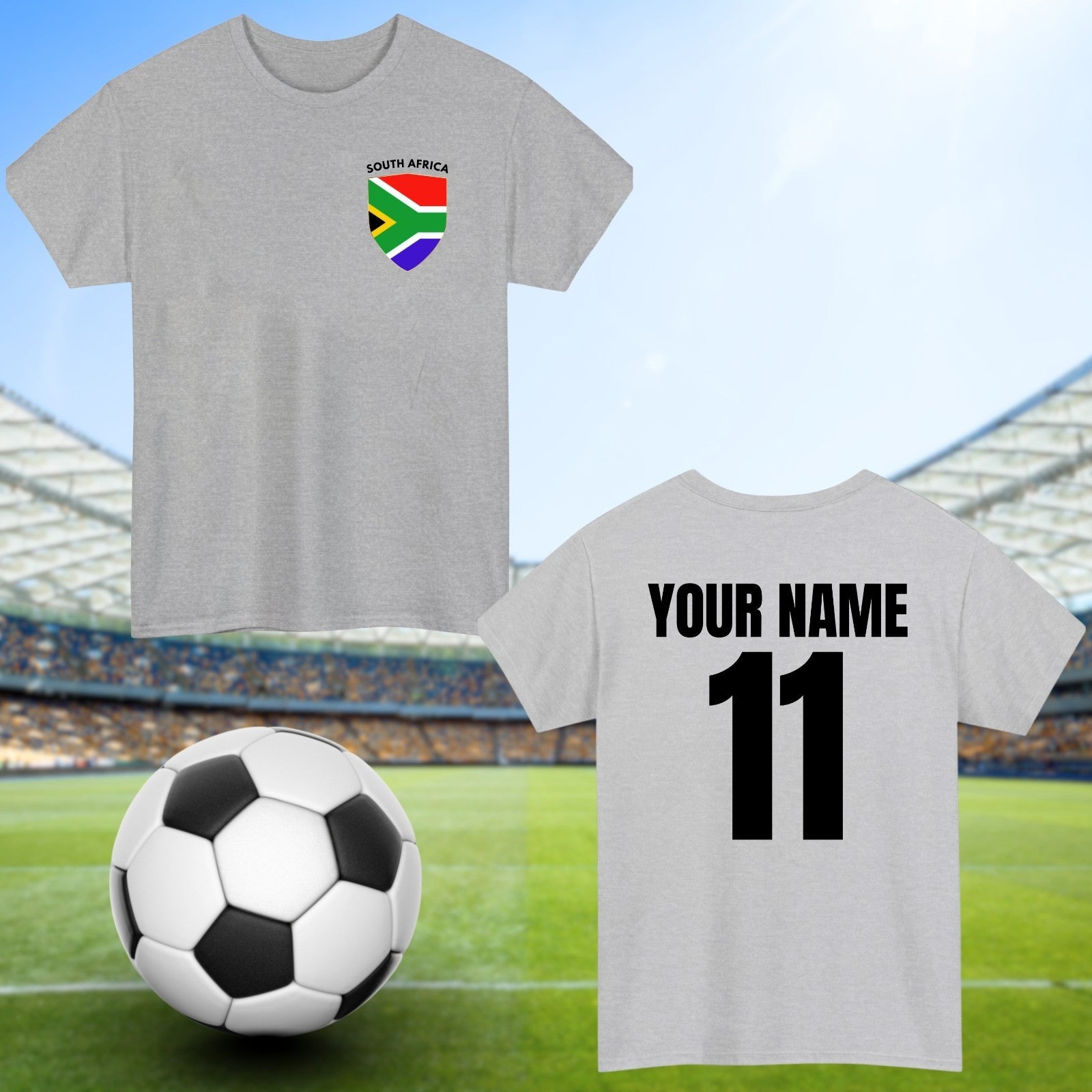 Personalised South Africa Football T-Shirt Custom Name And Number Sports Lover