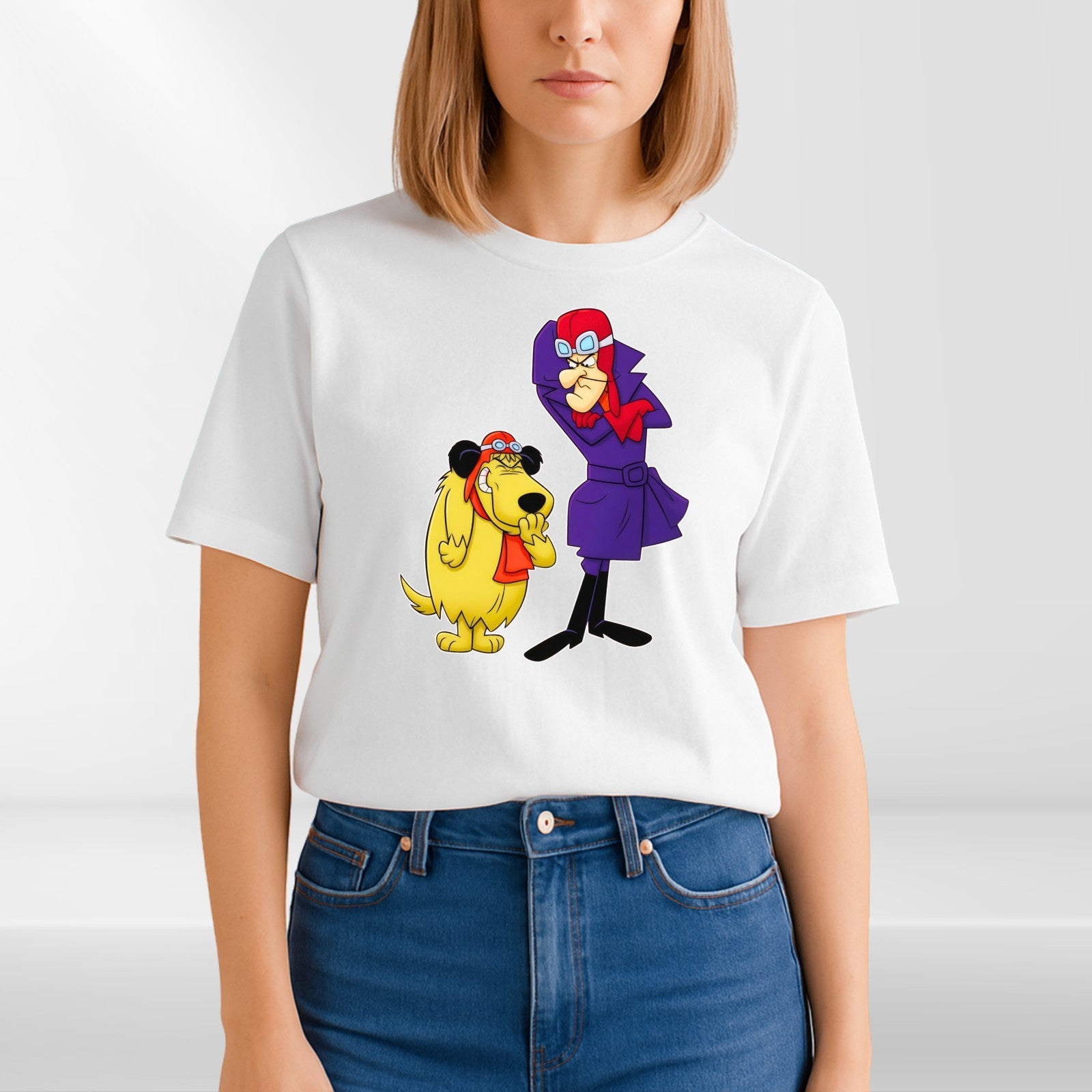Wacky Races Dastardly And Muttley Retro T-Shirt Shirt Cartoon Hero Mens Clothing
